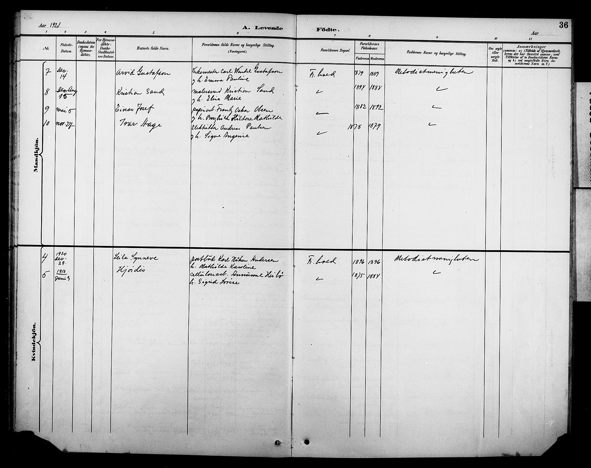 Halden prestekontor Kirkebøker, SAO/A-10909/F/Fb/L0001: Parish register (official) no. II 1, 1892-1932, p. 36