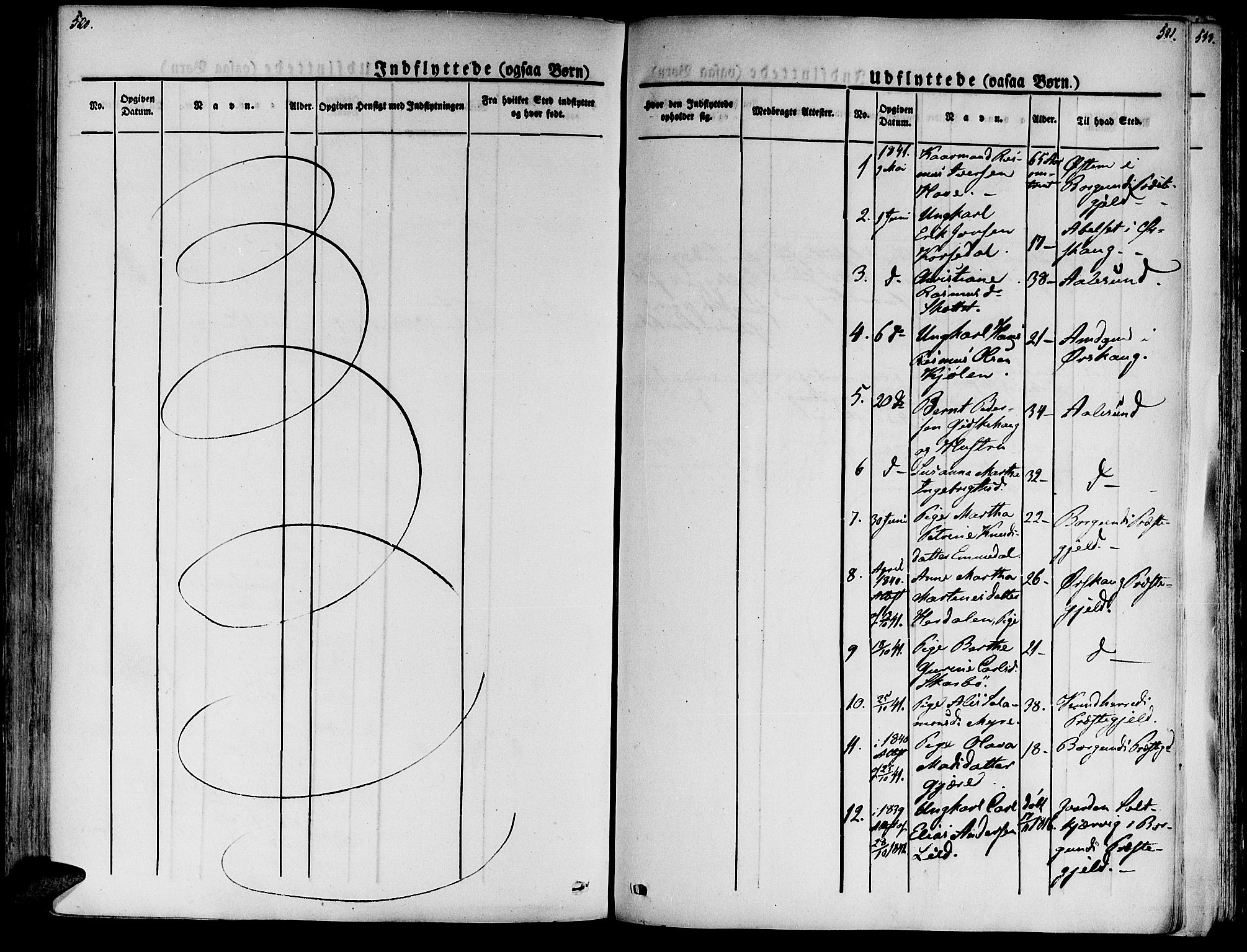 Ministerialprotokoller, klokkerbøker og fødselsregistre - Møre og Romsdal, AV/SAT-A-1454/520/L0274: Parish register (official) no. 520A04, 1827-1864, p. 520-521