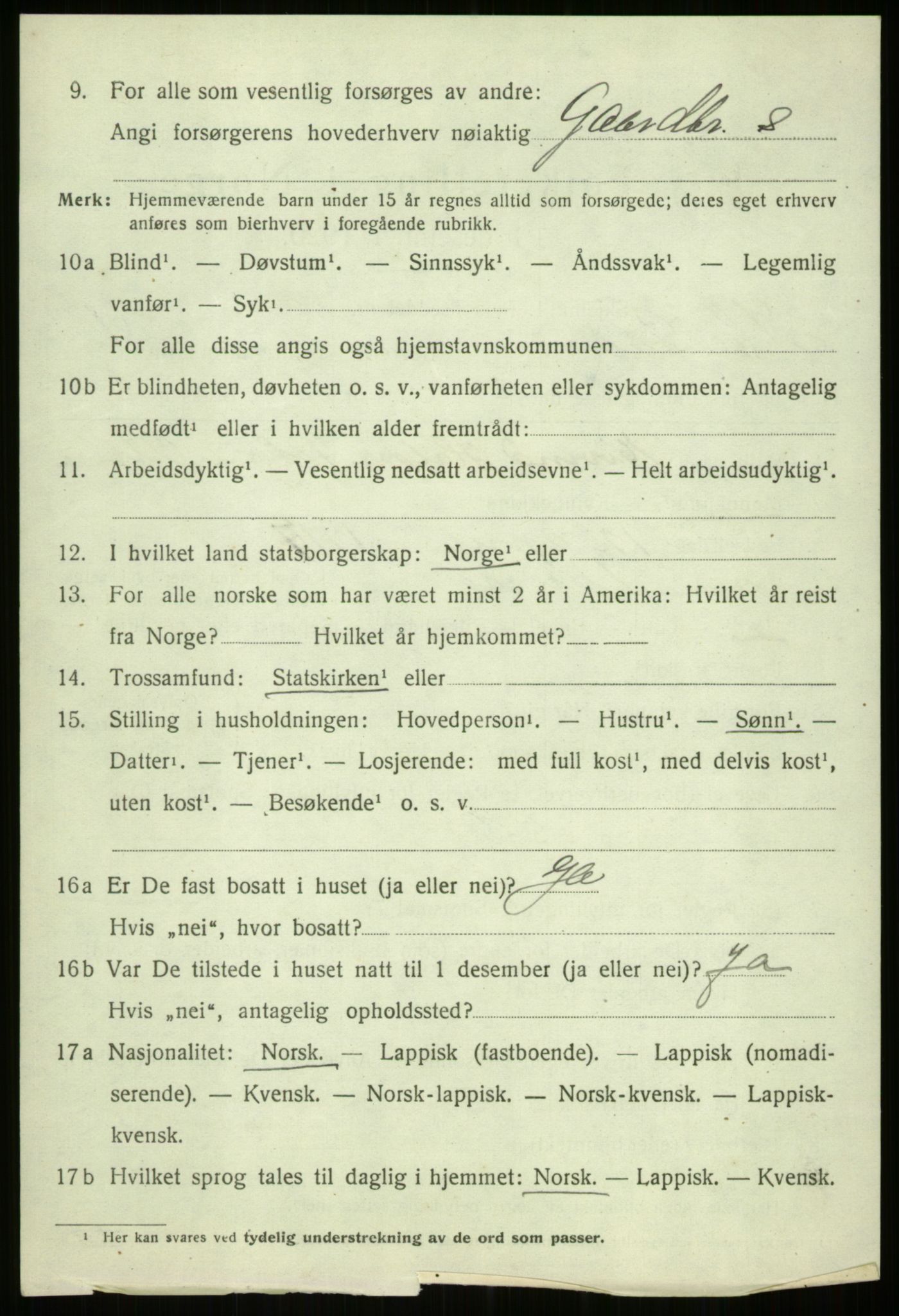 SATØ, 1920 census for Ibestad, 1920, p. 3198