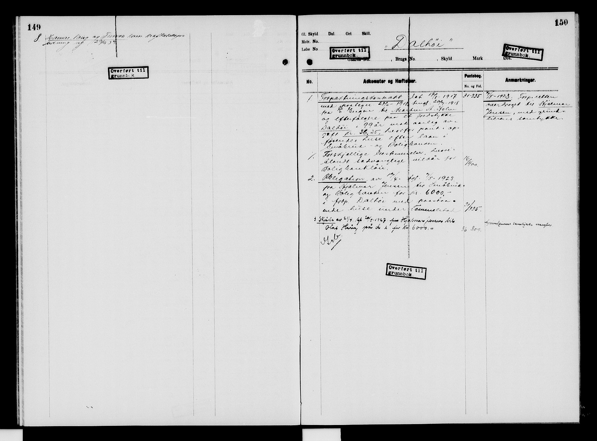 Nord-Hedmark sorenskriveri, SAH/TING-012/H/Ha/Had/Hade/L0009: Mortgage register no. 4.9, 1924-1940, p. 149-150