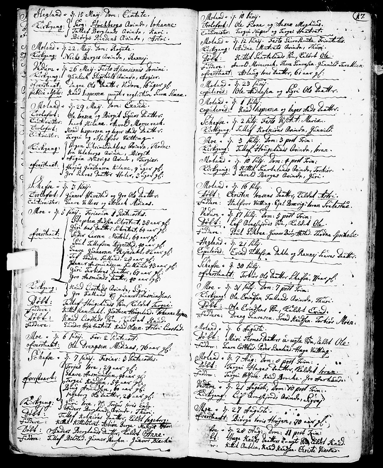 Fyresdal kirkebøker, SAKO/A-263/F/Fa/L0001: Parish register (official) no. I 1, 1724-1748, p. 17
