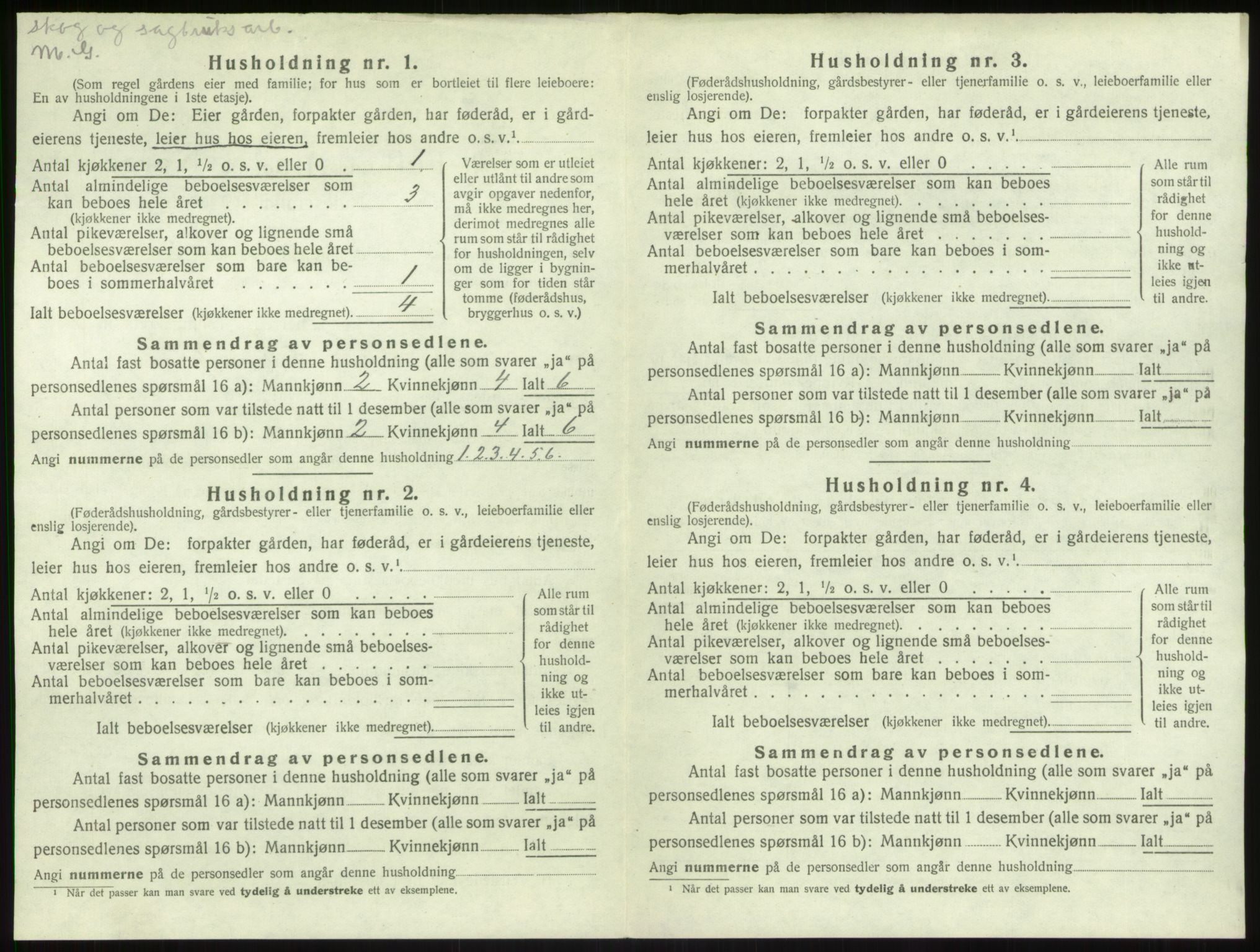 SAB, 1920 census for Leikanger, 1920, p. 527