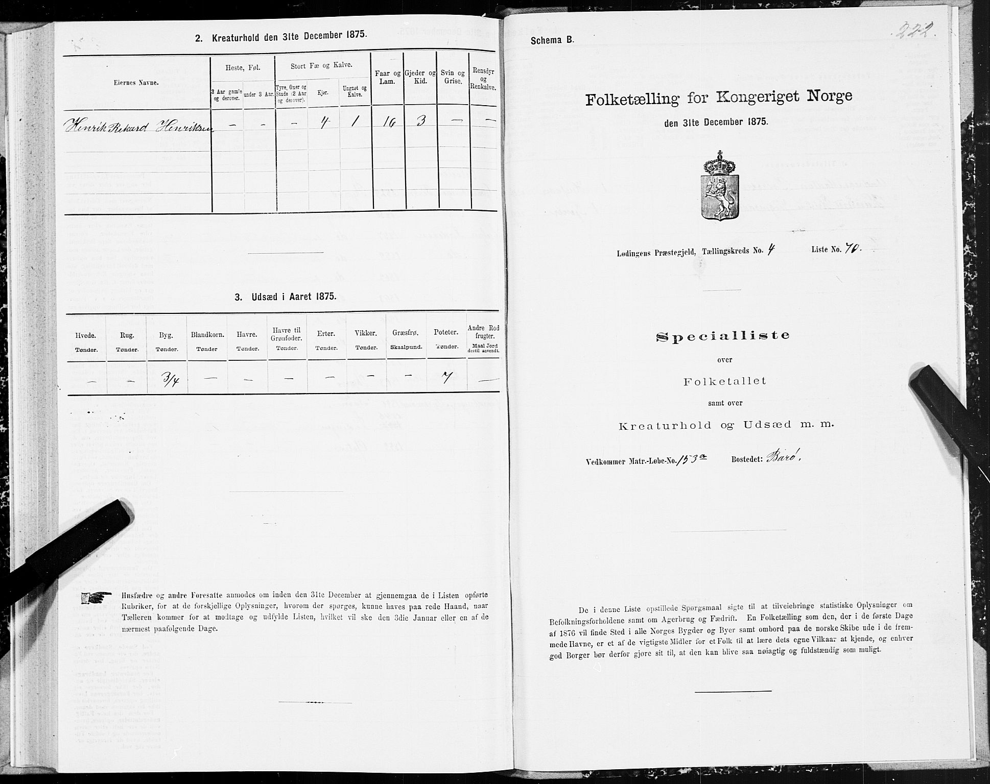 SAT, 1875 census for 1851P Lødingen, 1875, p. 2222