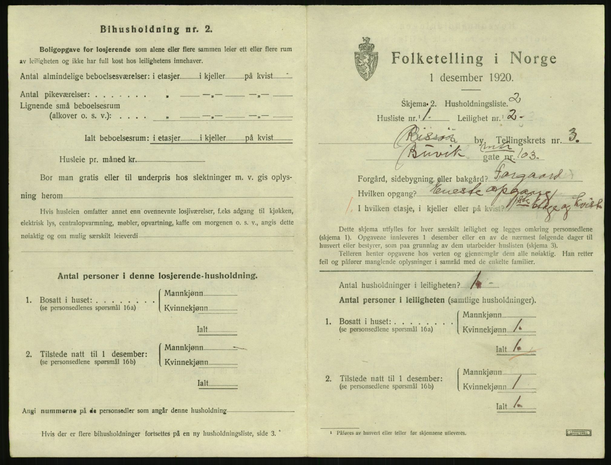 SAK, 1920 census for Risør, 1920, p. 2527