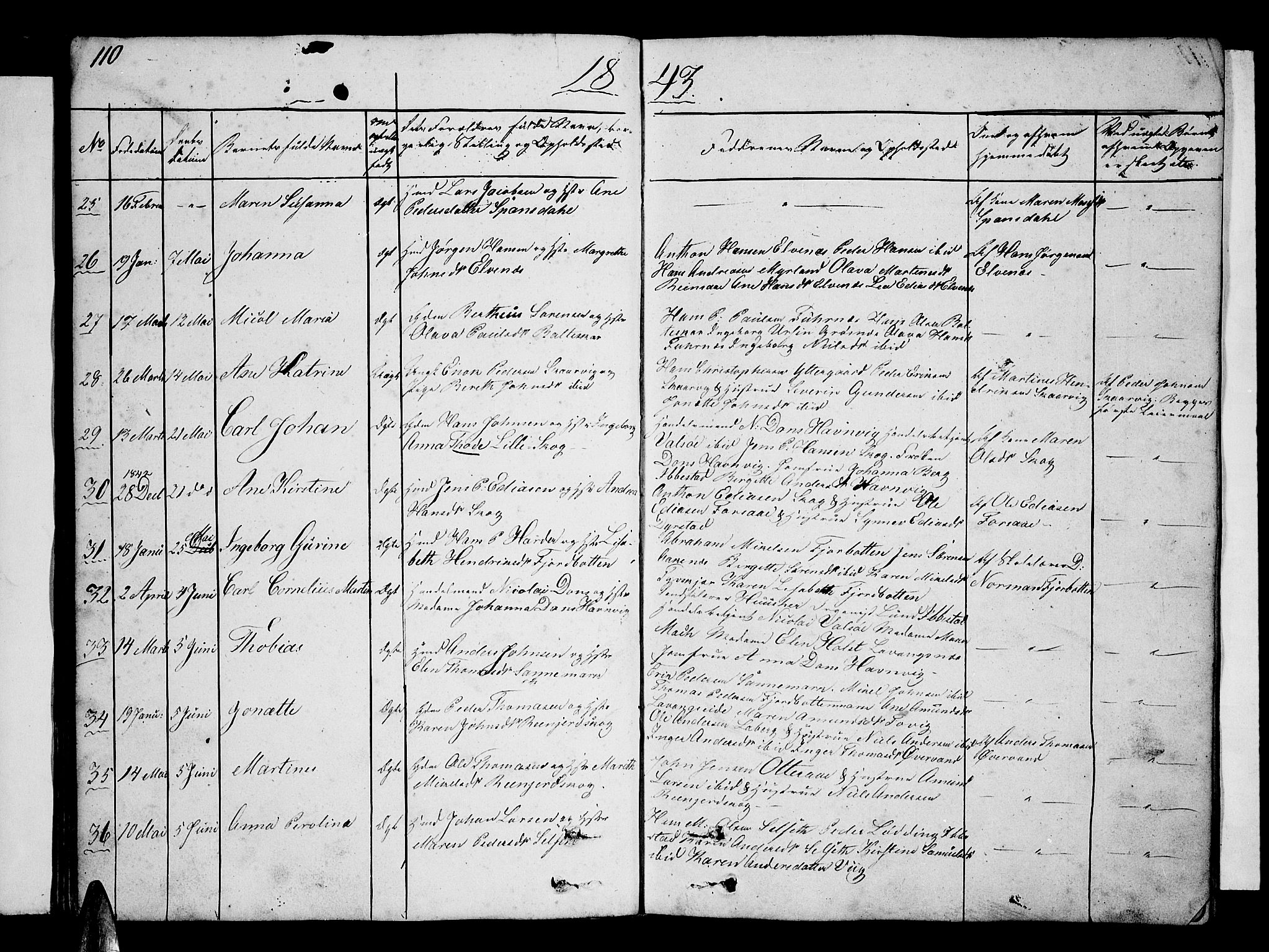 Ibestad sokneprestembete, AV/SATØ-S-0077/H/Ha/Hab/L0003klokker: Parish register (copy) no. 3, 1833-1852, p. 110