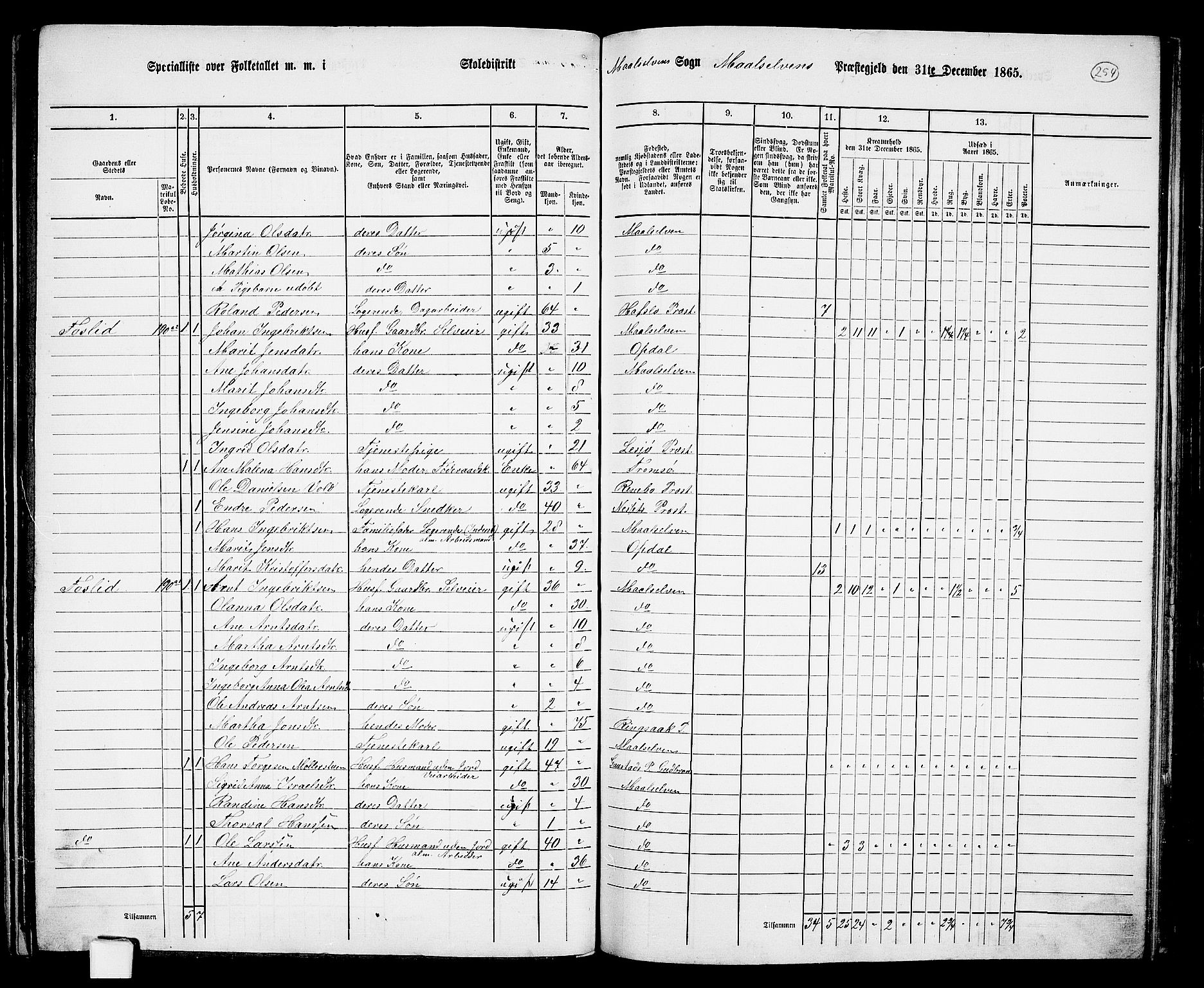 RA, 1865 census for Målselv, 1865, p. 80