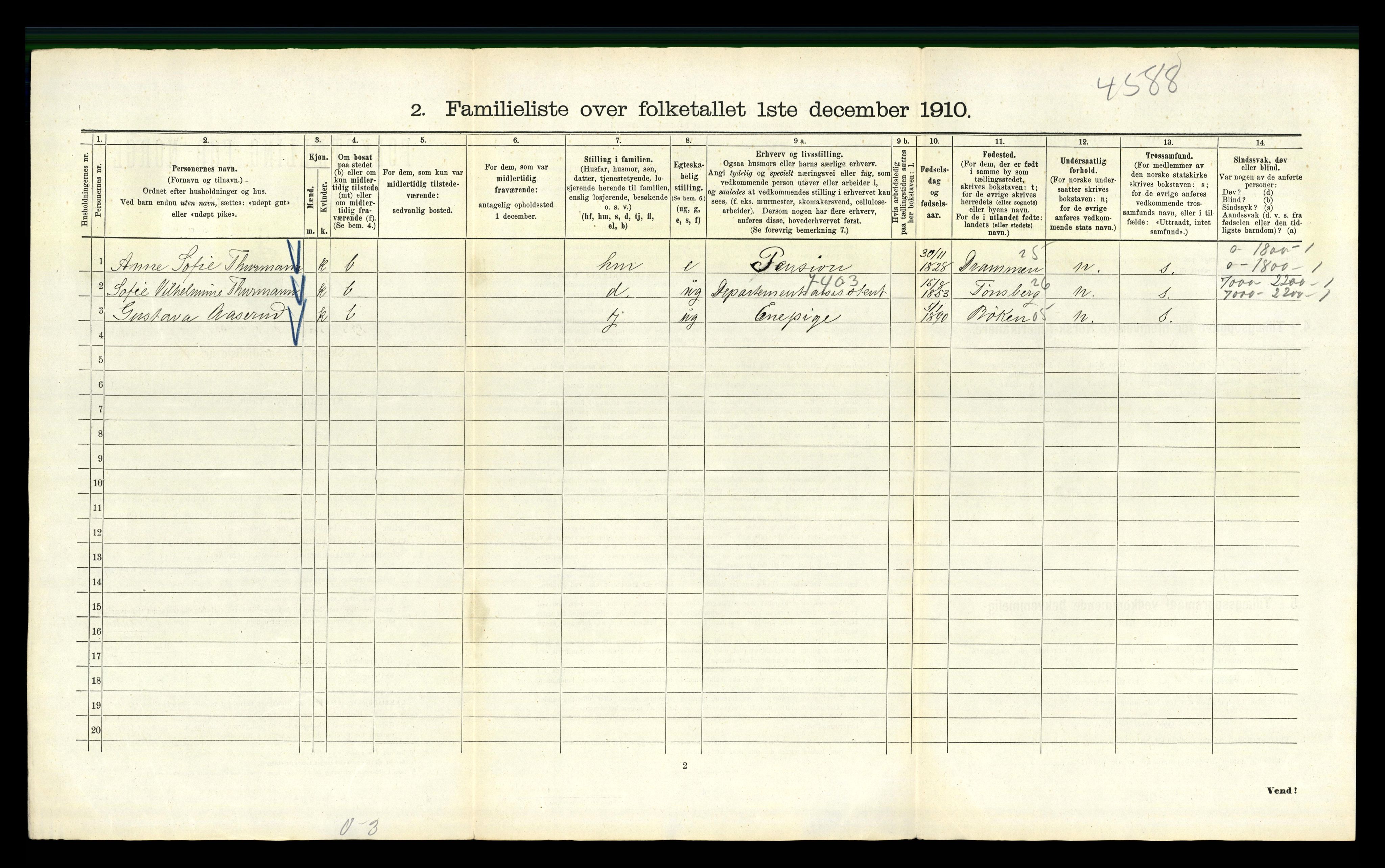 RA, 1910 census for Kristiania, 1910, p. 40280