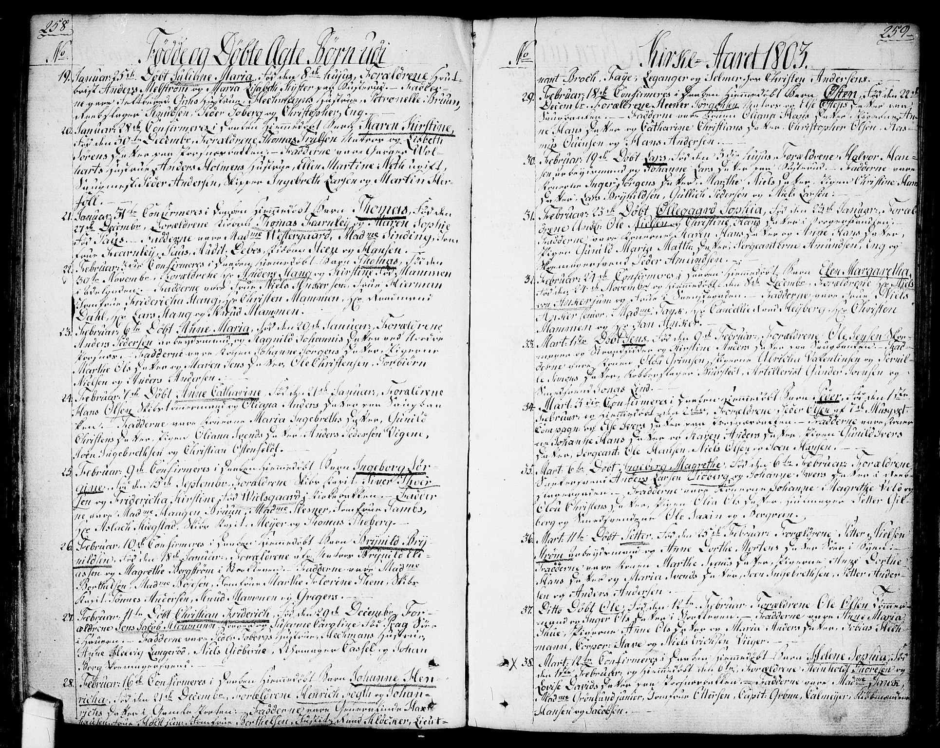 Halden prestekontor Kirkebøker, SAO/A-10909/F/Fa/L0002: Parish register (official) no. I 2, 1792-1812, p. 258-259