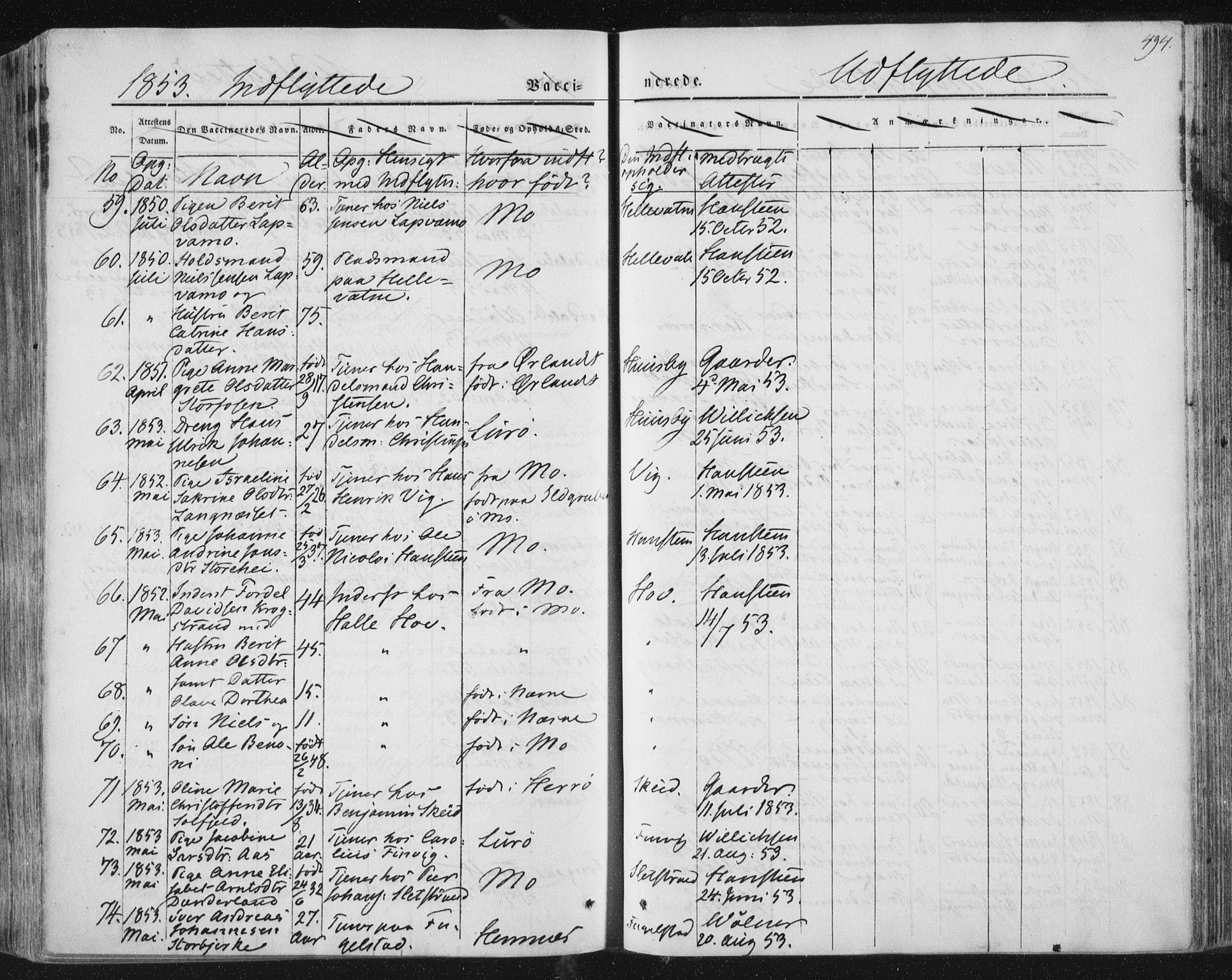 Ministerialprotokoller, klokkerbøker og fødselsregistre - Nordland, AV/SAT-A-1459/838/L0549: Parish register (official) no. 838A07, 1840-1854, p. 494