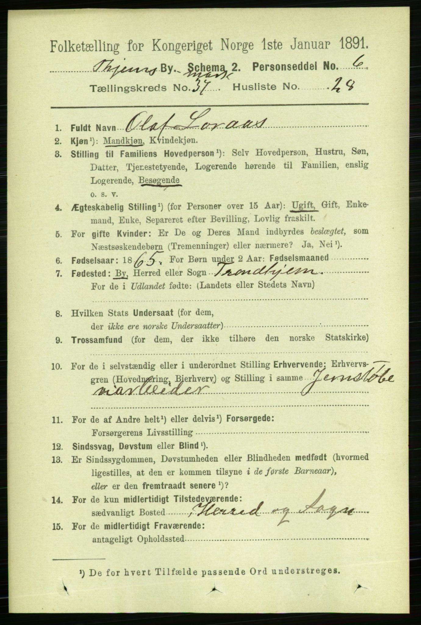 RA, 1891 census for 1601 Trondheim, 1891, p. 28343