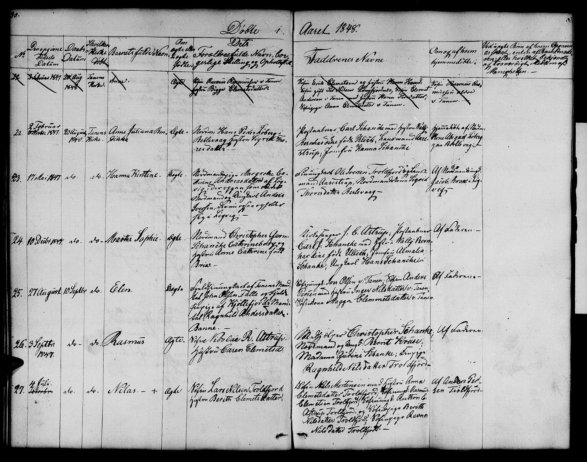 Nesseby sokneprestkontor, AV/SATØ-S-1330/H/Hb/L0005klokker: Parish register (copy) no. 5, 1846-1852, p. 30-31