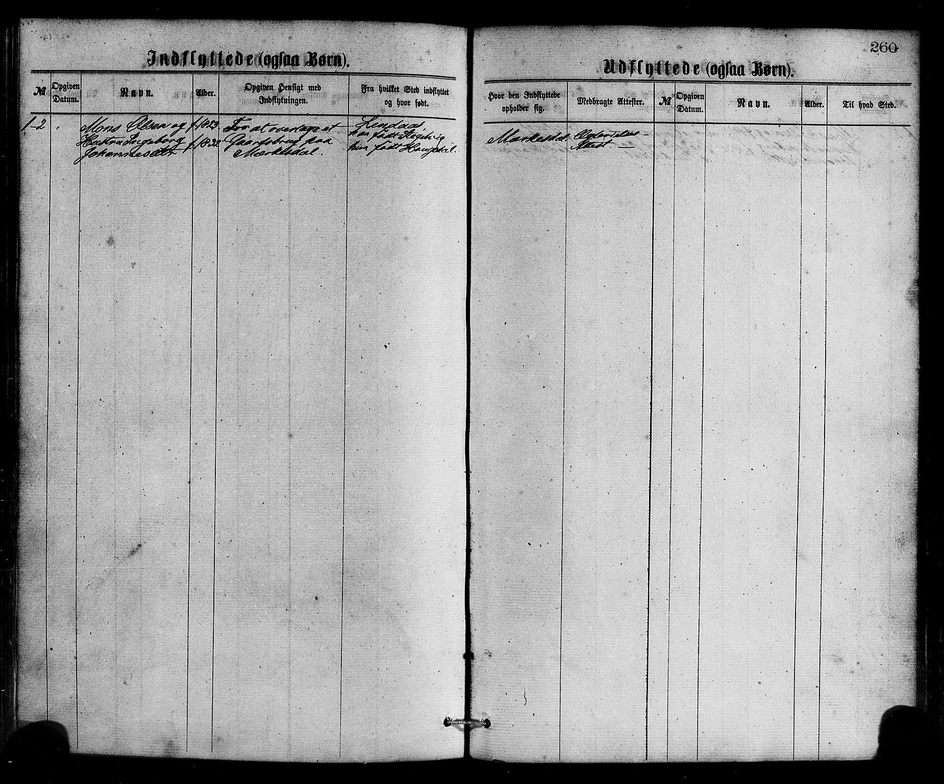 Gulen sokneprestembete, SAB/A-80201/H/Haa/Haaa/L0023: Parish register (official) no. A 23, 1870-1880, p. 260