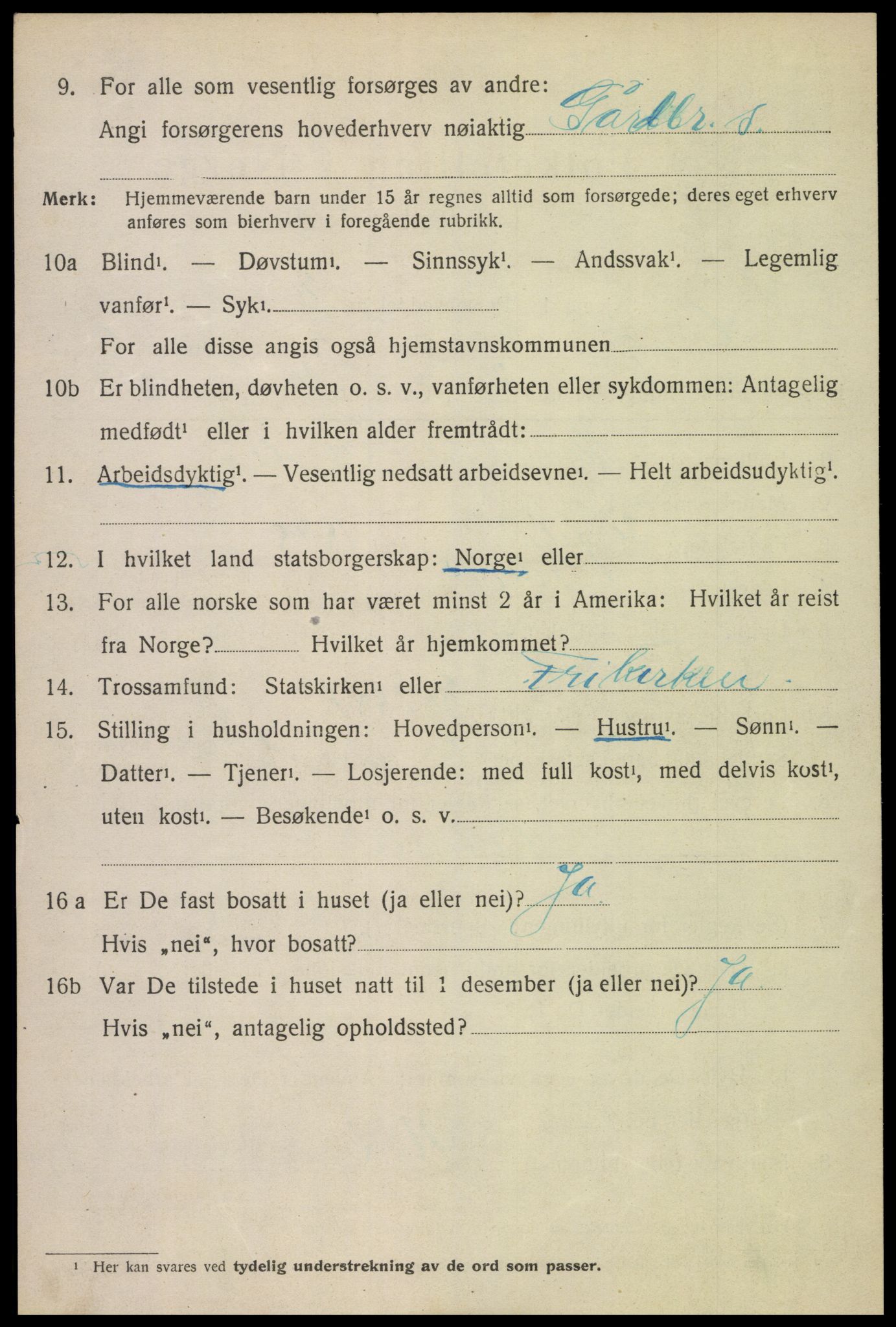 SAK, 1920 census for Høvåg, 1920, p. 2593