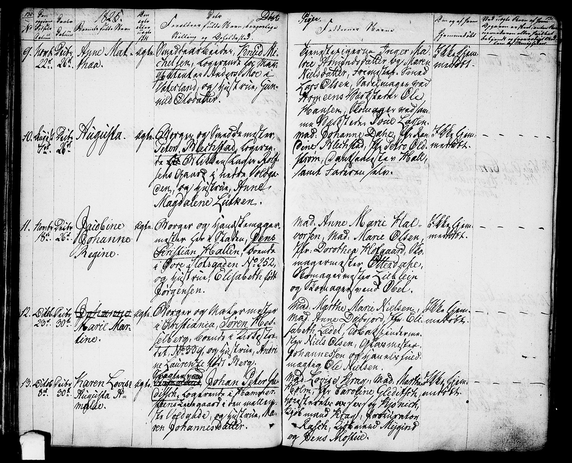 Oslo domkirke Kirkebøker, AV/SAO-A-10752/F/Fa/L0010: Parish register (official) no. 10, 1824-1830, p. 130-131