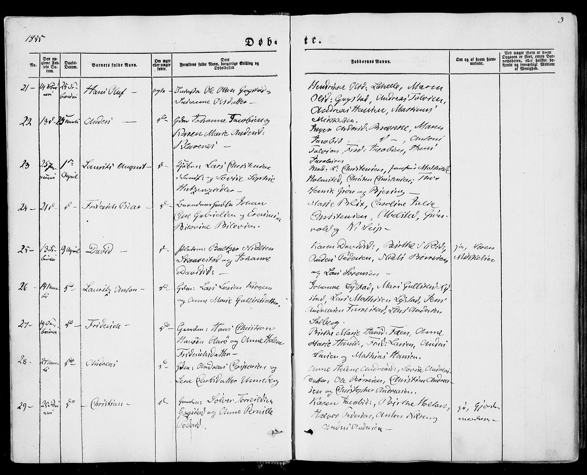 Sandar kirkebøker, AV/SAKO-A-243/F/Fa/L0007: Parish register (official) no. 7, 1855-1861, p. 3