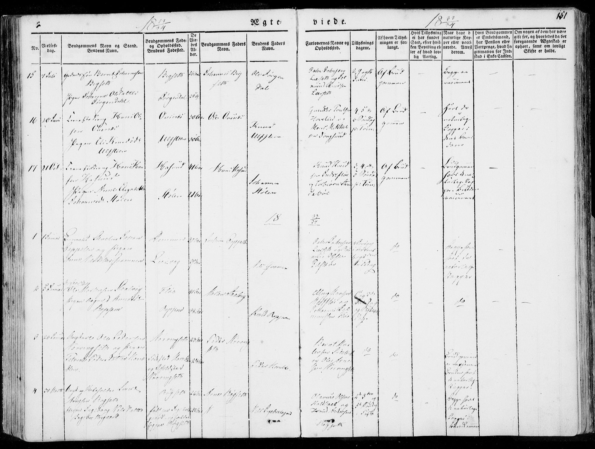 Ministerialprotokoller, klokkerbøker og fødselsregistre - Møre og Romsdal, AV/SAT-A-1454/509/L0104: Parish register (official) no. 509A02, 1833-1847, p. 151