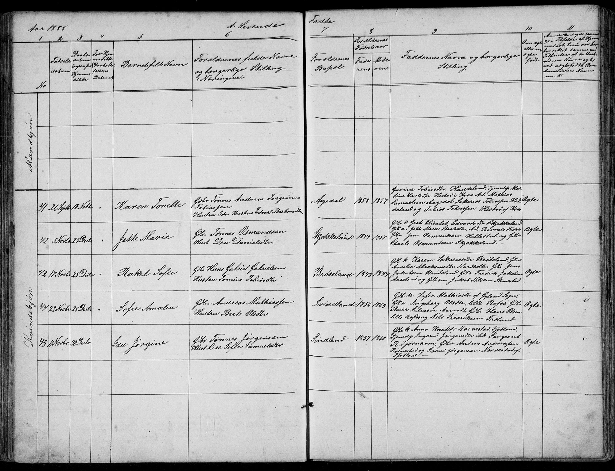 Kvinesdal sokneprestkontor, AV/SAK-1111-0026/F/Fb/Fbb/L0002: Parish register (copy) no. B 2, 1873-1897, p. 107