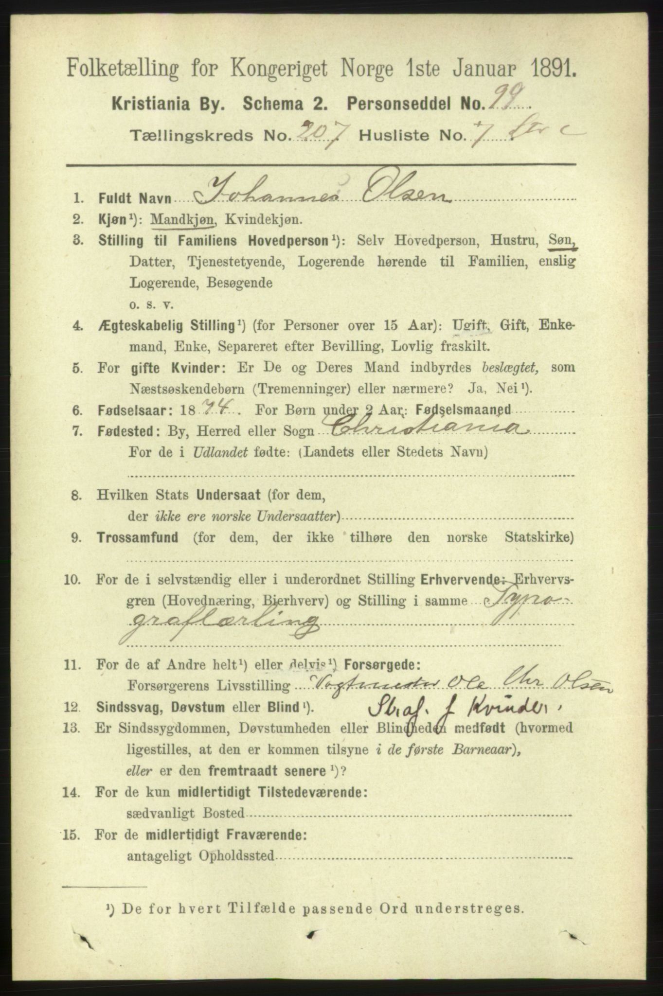 RA, 1891 census for 0301 Kristiania, 1891, p. 124703