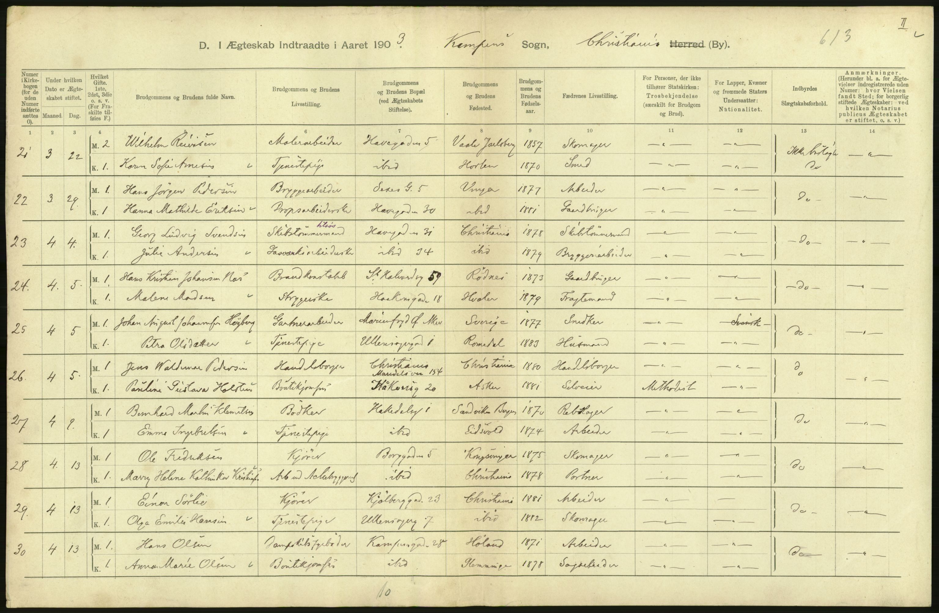 Statistisk sentralbyrå, Sosiodemografiske emner, Befolkning, AV/RA-S-2228/D/Df/Dfa/Dfaa/L0004: Kristiania: Gifte, døde, 1903, p. 472