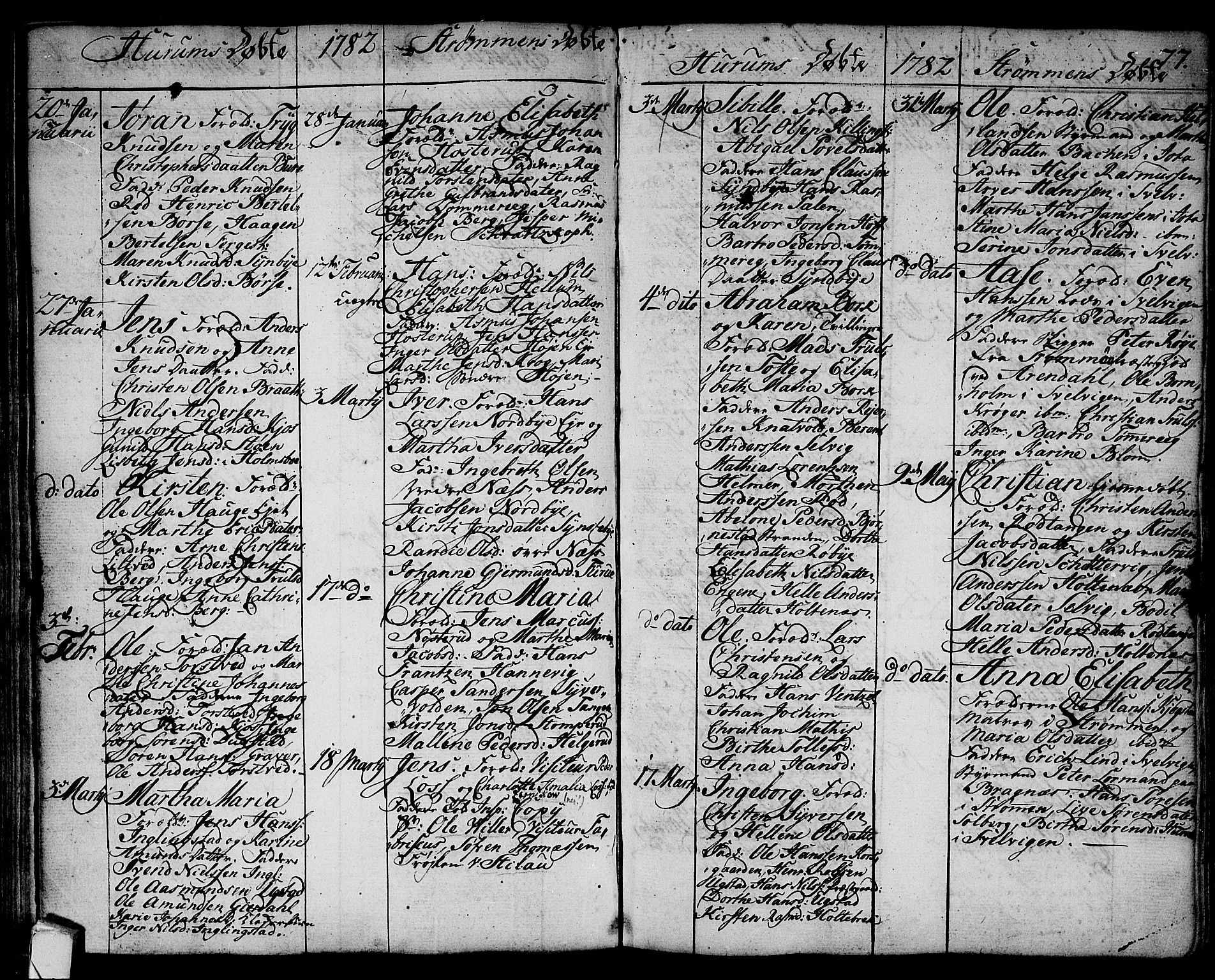 Hurum kirkebøker, SAKO/A-229/F/Fa/L0007: Parish register (official) no. 7, 1771-1810, p. 77