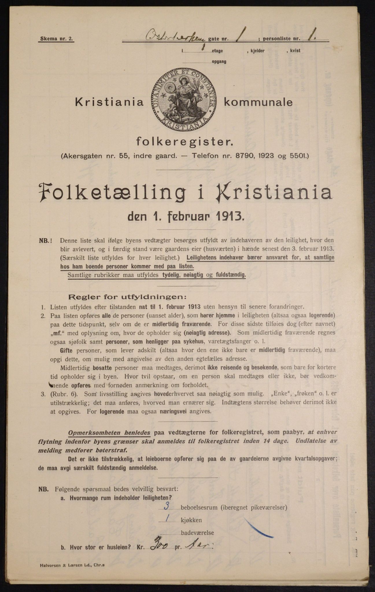OBA, Municipal Census 1913 for Kristiania, 1913, p. 77536