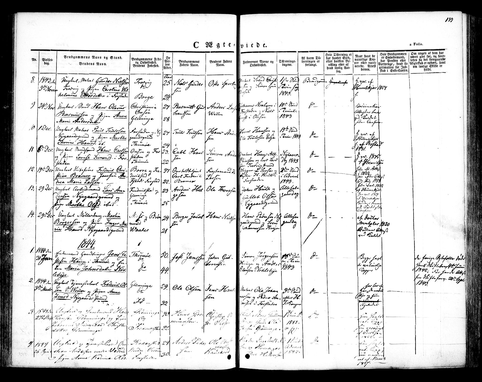Glemmen prestekontor Kirkebøker, SAO/A-10908/F/Fa/L0005: Parish register (official) no. 5, 1838-1852, p. 139