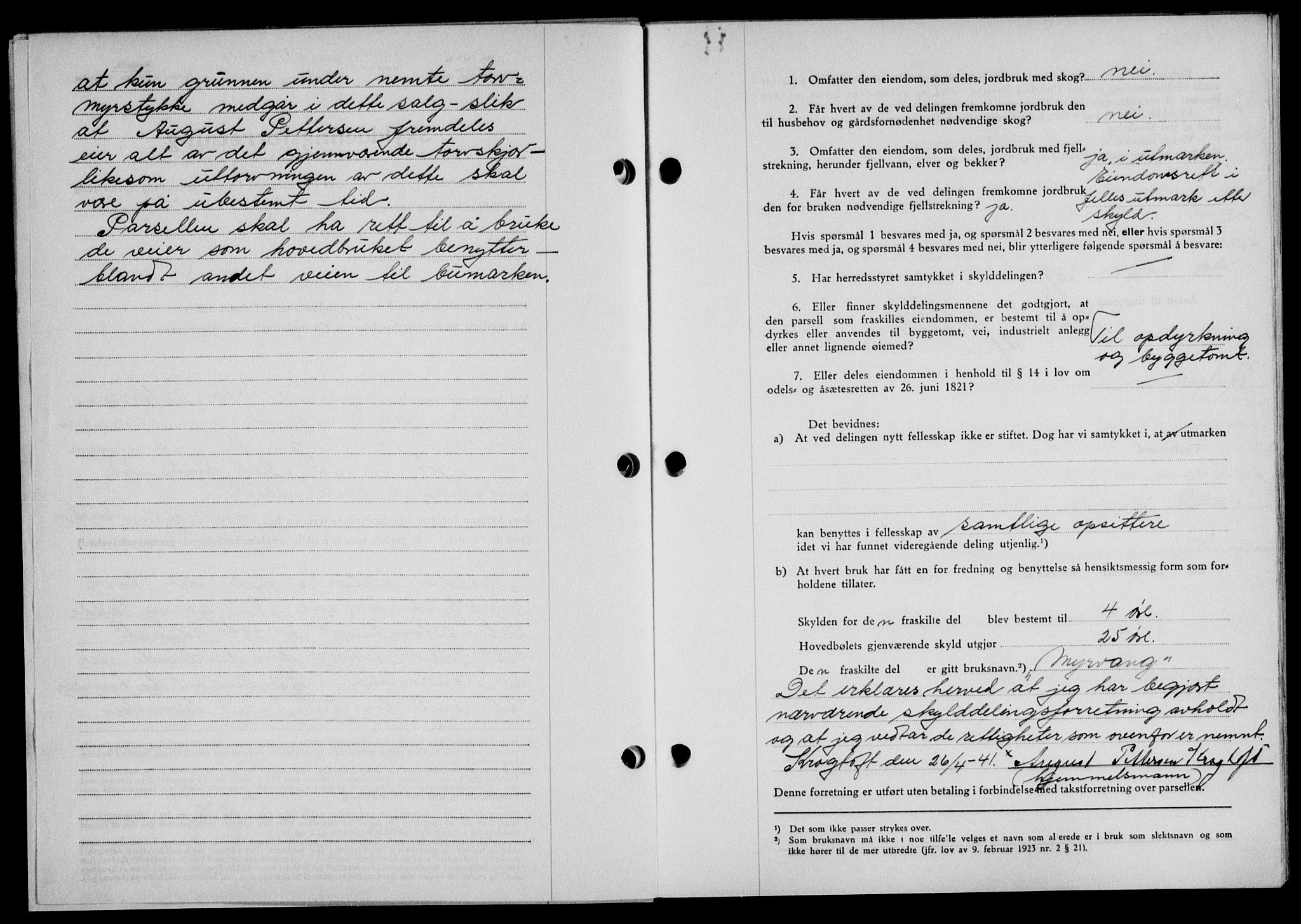 Lofoten sorenskriveri, SAT/A-0017/1/2/2C/L0008a: Mortgage book no. 8a, 1940-1941, Diary no: : 791/1941