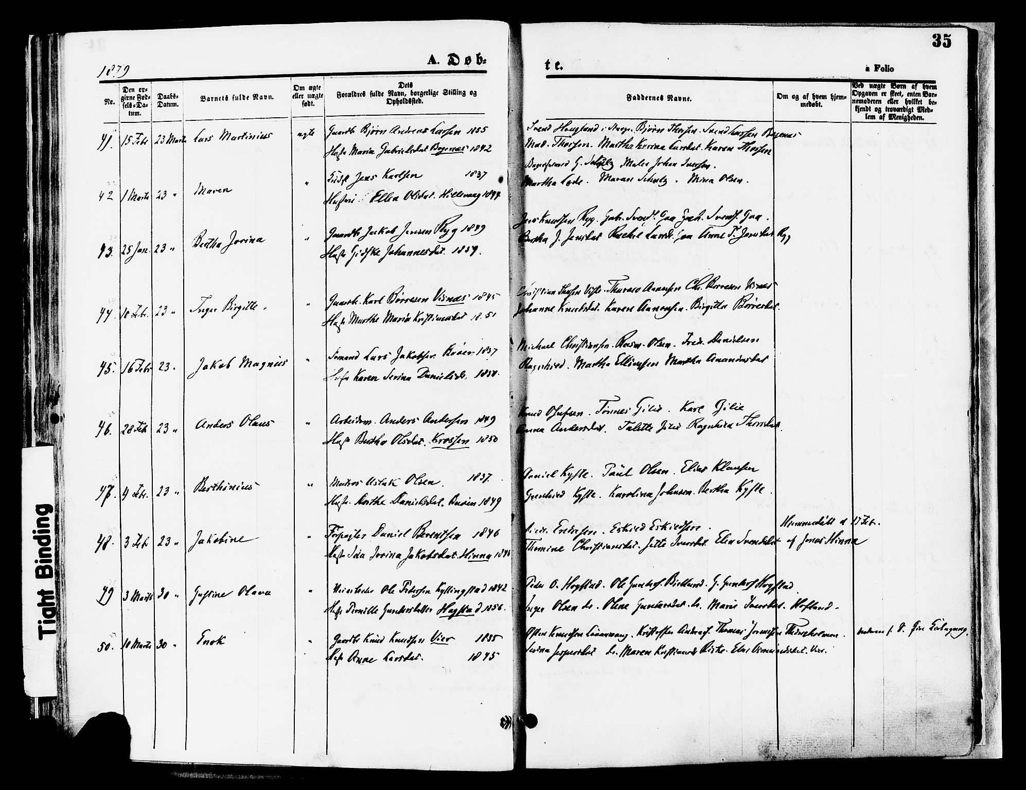 Hetland sokneprestkontor, AV/SAST-A-101826/30/30BA/L0008: Parish register (official) no. A 8, 1877-1884, p. 35