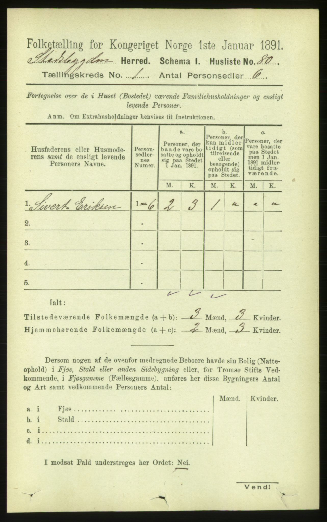 RA, 1891 census for 1625 Stadsbygd, 1891, p. 95