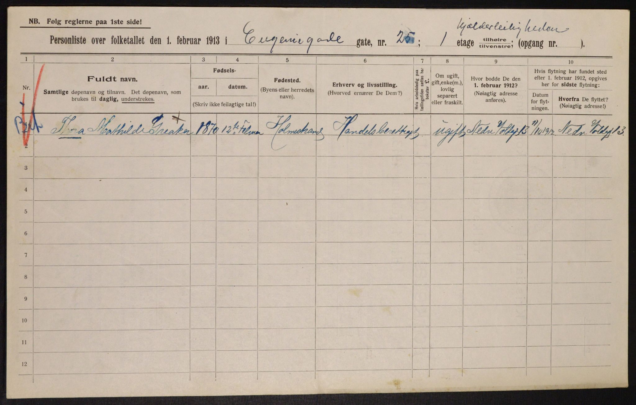 OBA, Municipal Census 1913 for Kristiania, 1913, p. 22994