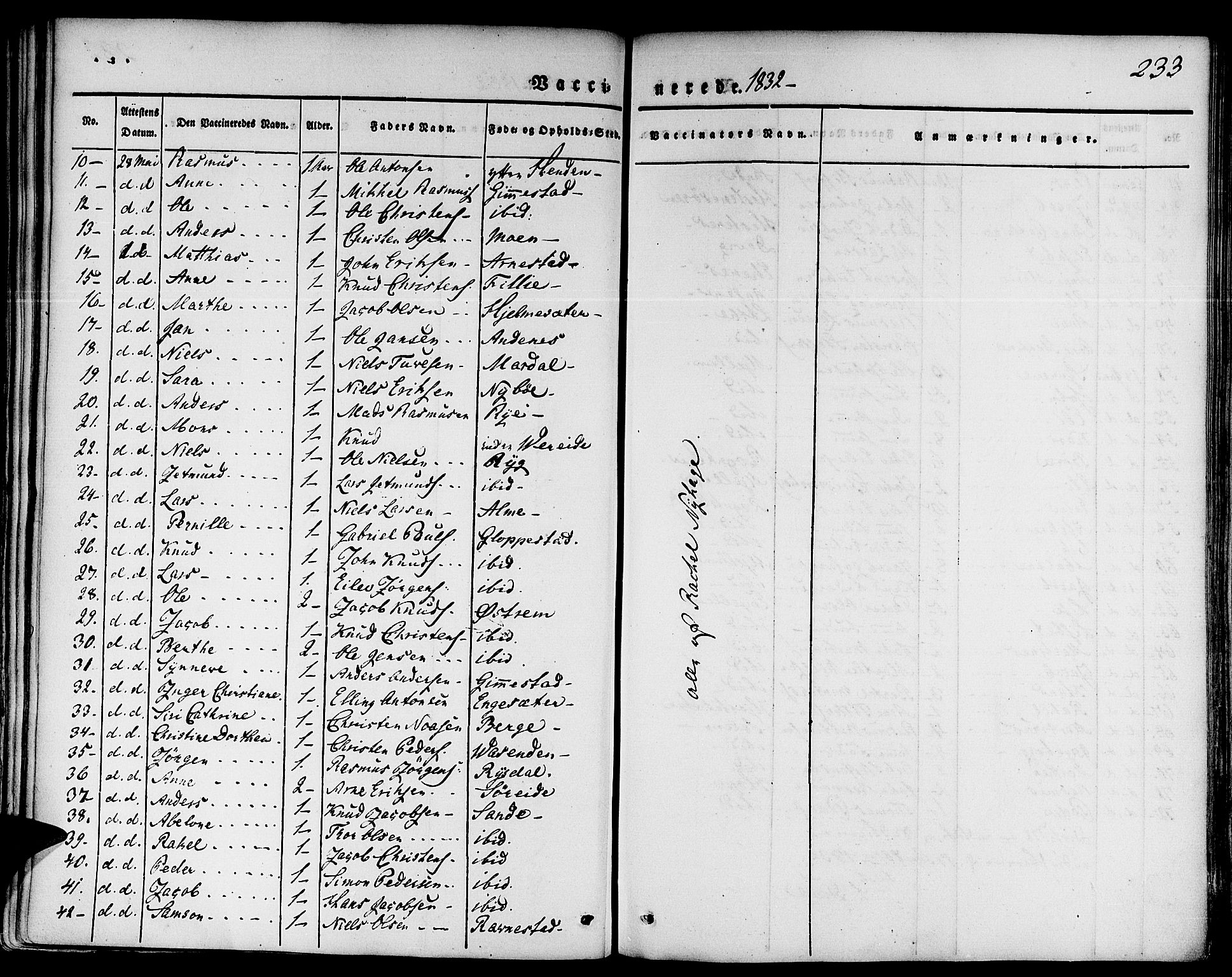 Gloppen sokneprestembete, SAB/A-80101/H/Haa/Haaa/L0007: Parish register (official) no. A 7, 1827-1837, p. 233