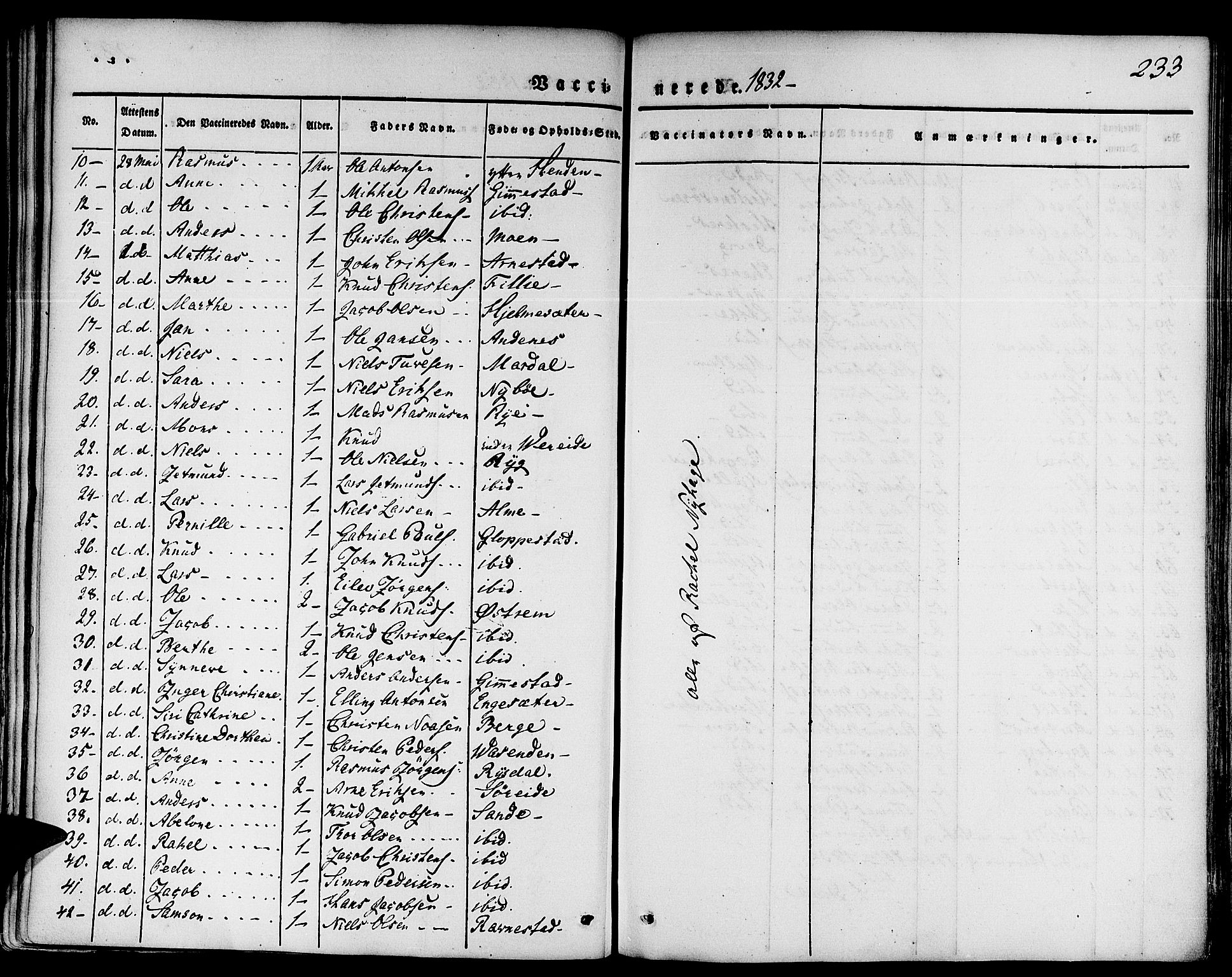 Gloppen sokneprestembete, AV/SAB-A-80101/H/Haa/Haaa/L0007: Parish register (official) no. A 7, 1827-1837, p. 233