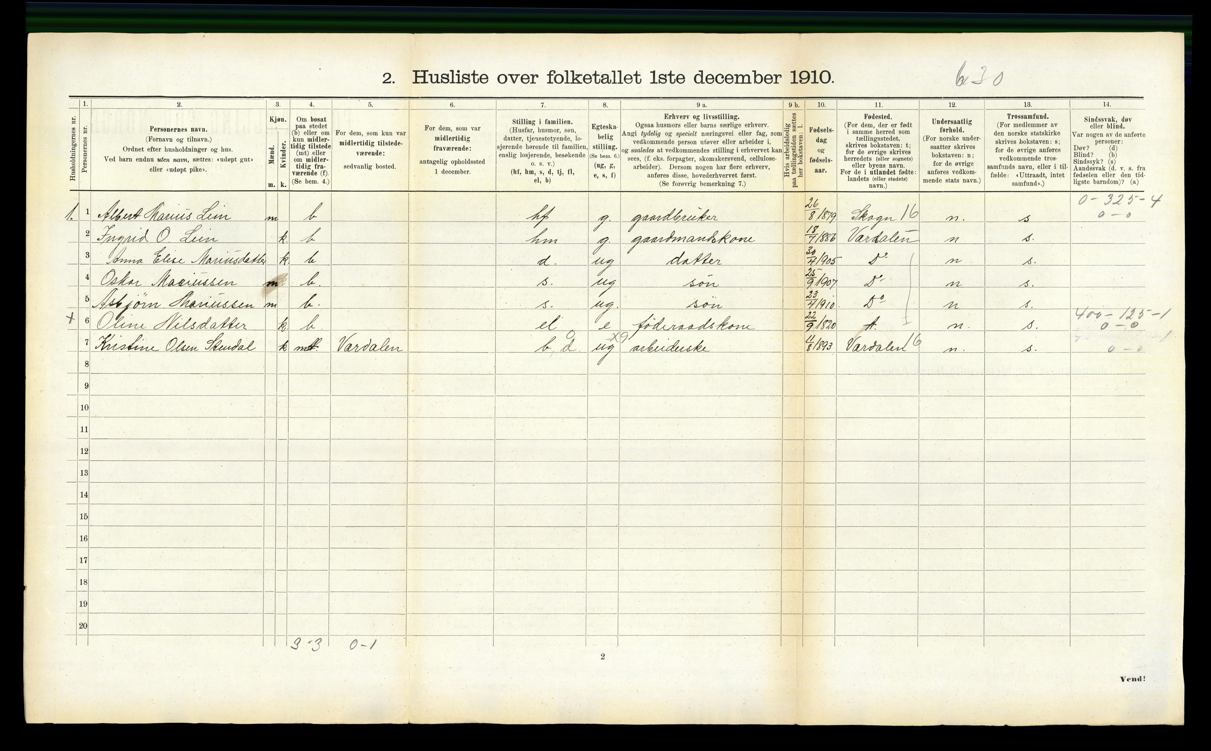 RA, 1910 census for Beitstad, 1910, p. 842