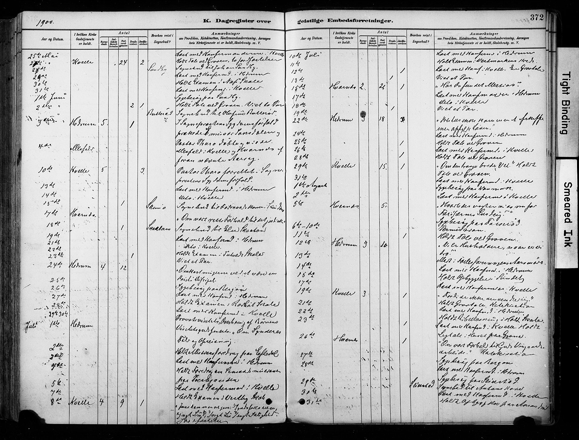 Hedrum kirkebøker, AV/SAKO-A-344/F/Fa/L0009: Parish register (official) no. I 9, 1881-1903, p. 372