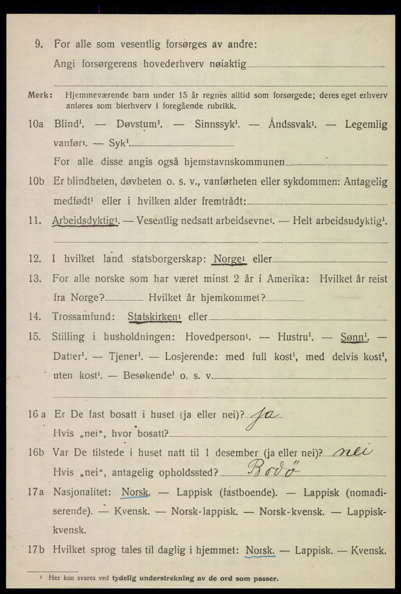 SAT, 1920 census for Gildeskål, 1920, p. 5821