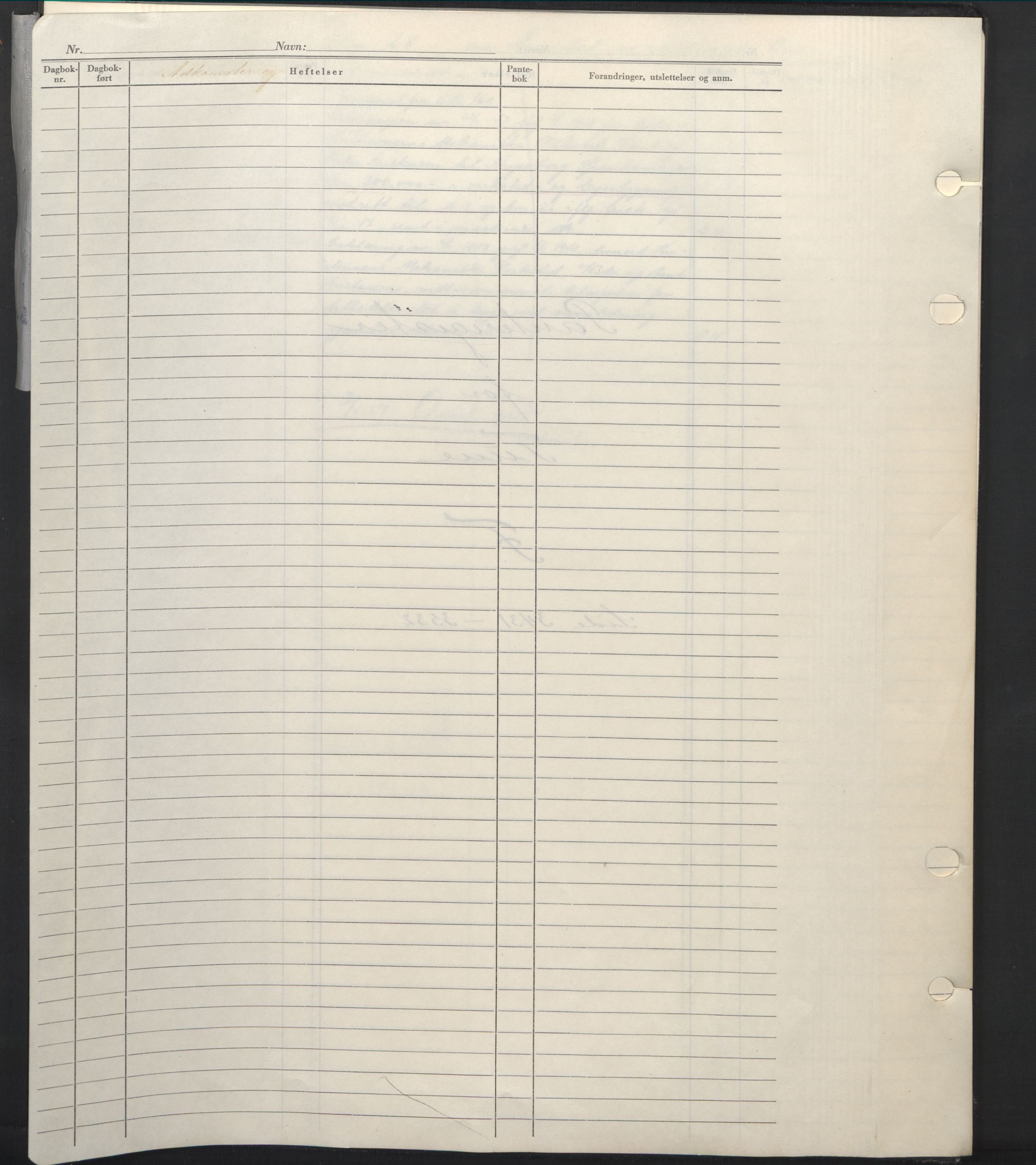 Tune sorenskriveri, SAO/A-10470/G/Ga/Gab/Gabd/L0009: Mortgage register no. IV F, 1951-1951