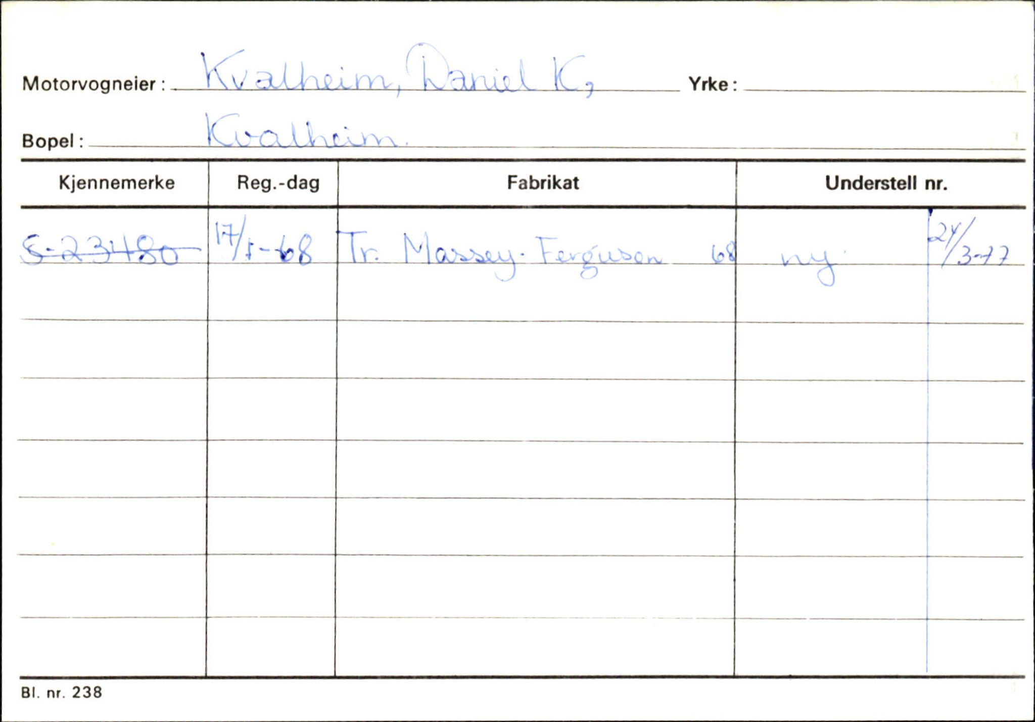 Statens vegvesen, Sogn og Fjordane vegkontor, SAB/A-5301/4/F/L0144: Registerkort Vågsøy A-R, 1945-1975, p. 1451