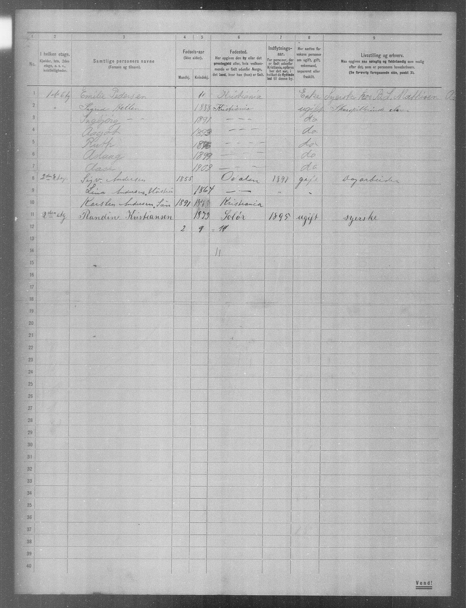 OBA, Municipal Census 1904 for Kristiania, 1904, p. 356