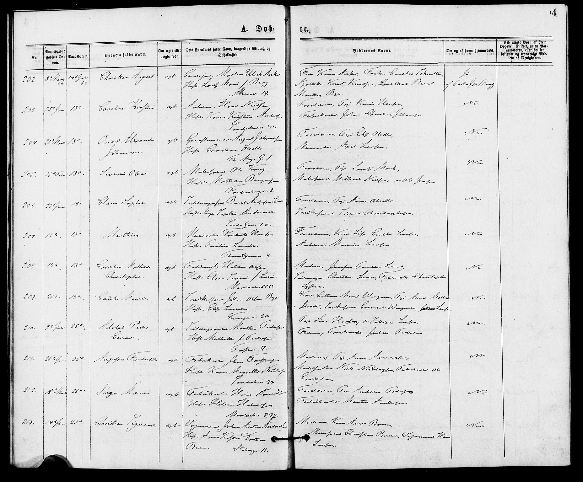 Gamle Aker prestekontor Kirkebøker, AV/SAO-A-10617a/G/L0003: Parish register (copy) no. 3, 1869-1874, p. 4