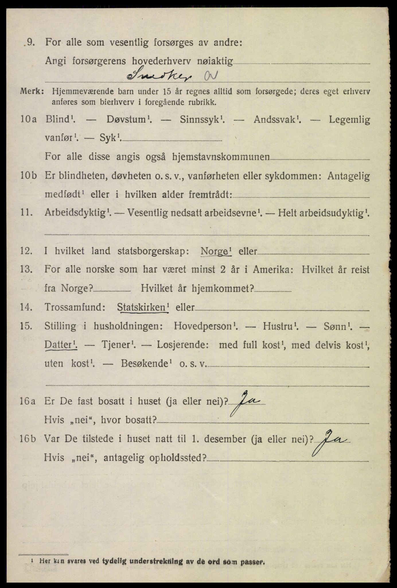 SAH, 1920 census for Fåberg, 1920, p. 11539