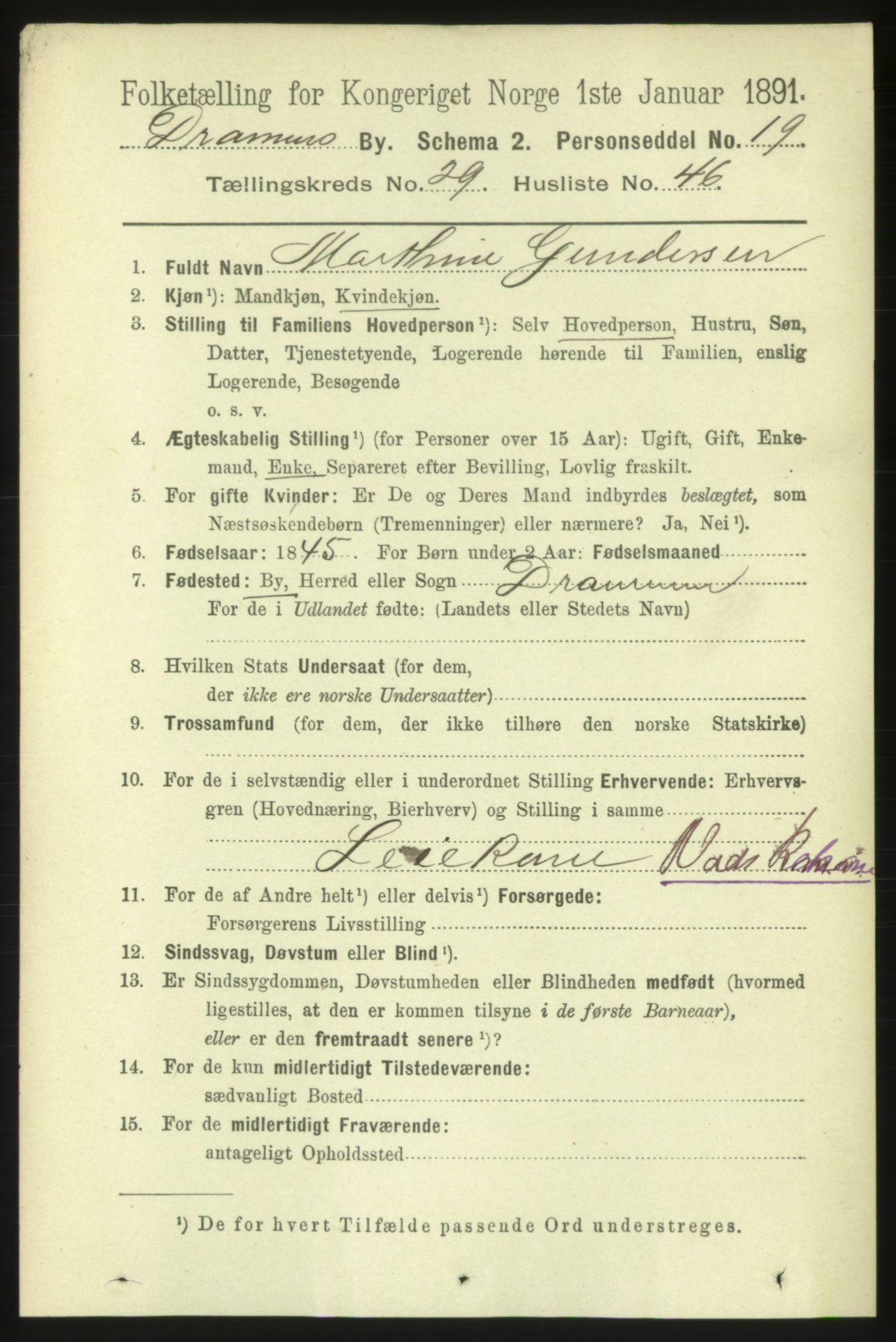 RA, 1891 census for 0602 Drammen, 1891, p. 18062