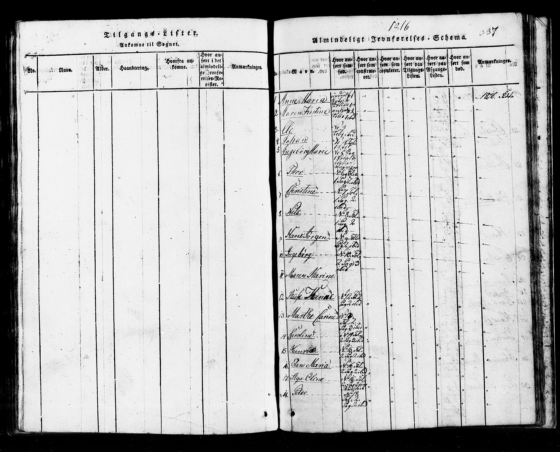 Hurum kirkebøker, SAKO/A-229/G/Ga/L0001: Parish register (copy) no. I 1, 1816-1826, p. 337