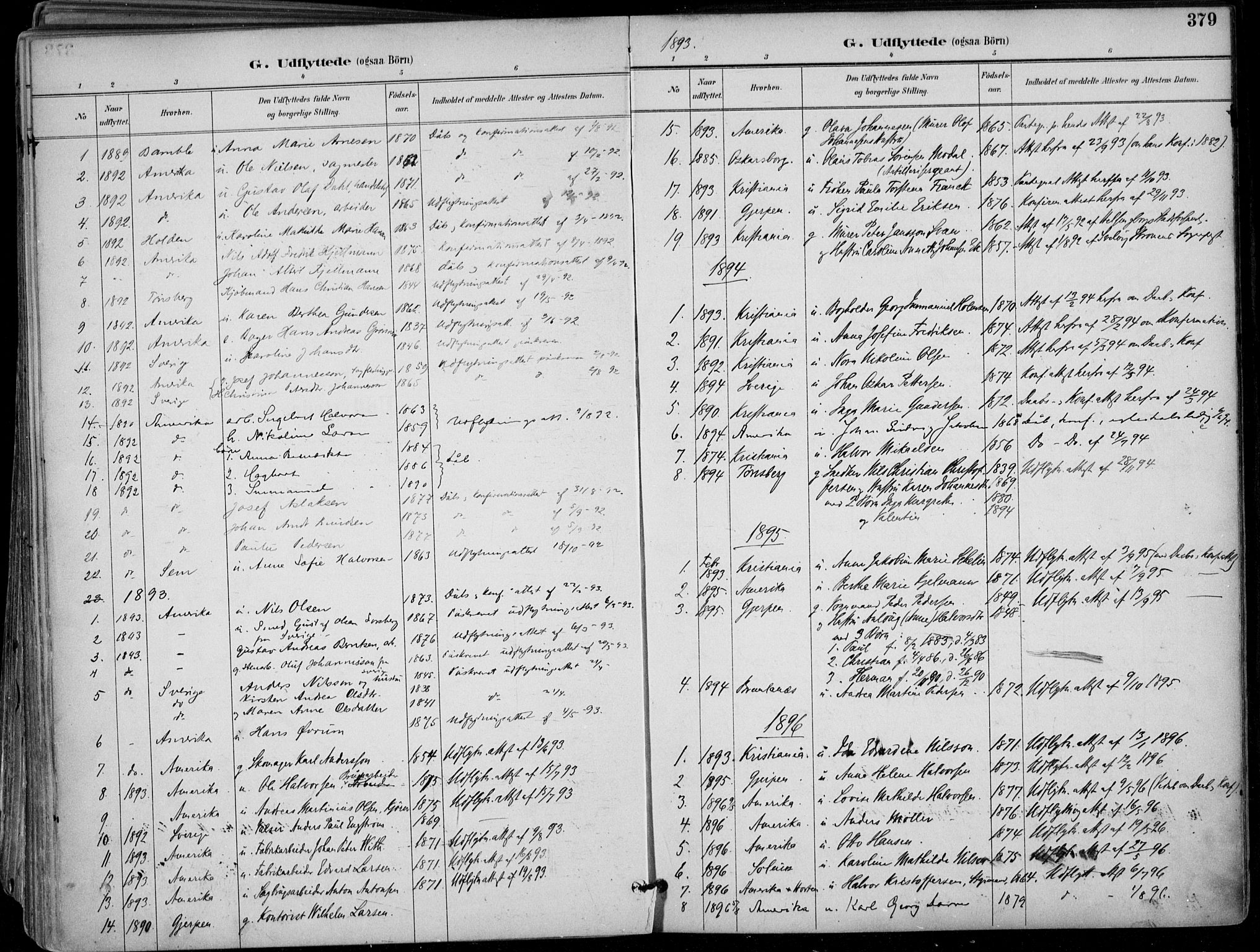 Skien kirkebøker, AV/SAKO-A-302/F/Fa/L0010: Parish register (official) no. 10, 1891-1899, p. 379