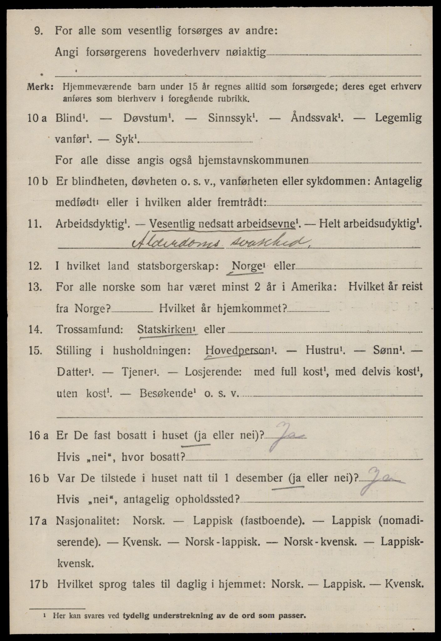 SAT, 1920 census for Ørland, 1920, p. 3390