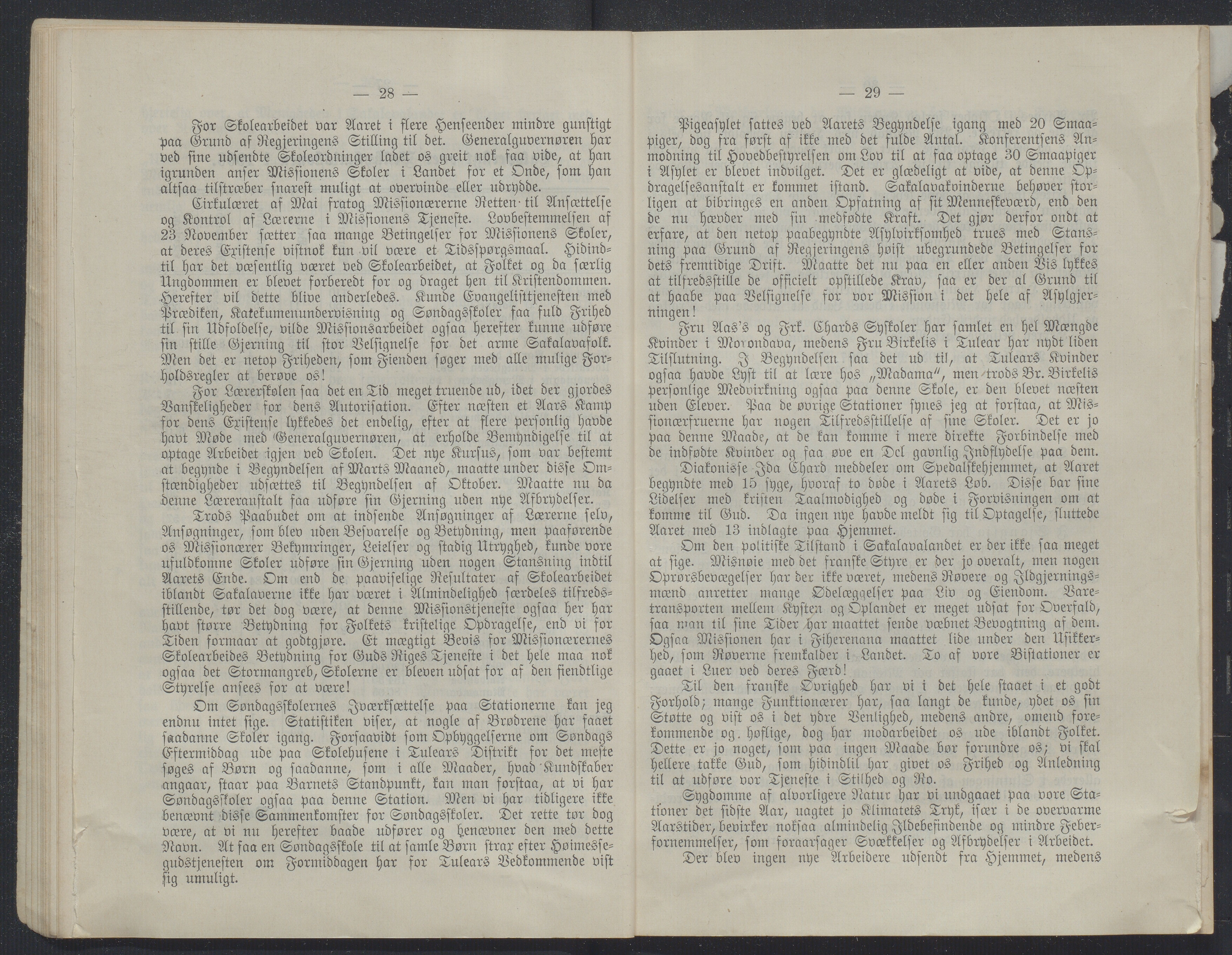 Det Norske Misjonsselskap - hovedadministrasjonen, VID/MA-A-1045/D/Db/Dba/L0340/0007: Beretninger, Bøker, Skrifter o.l   / Årsberetninger. Heftet. 65. , 1906, p. 28-29