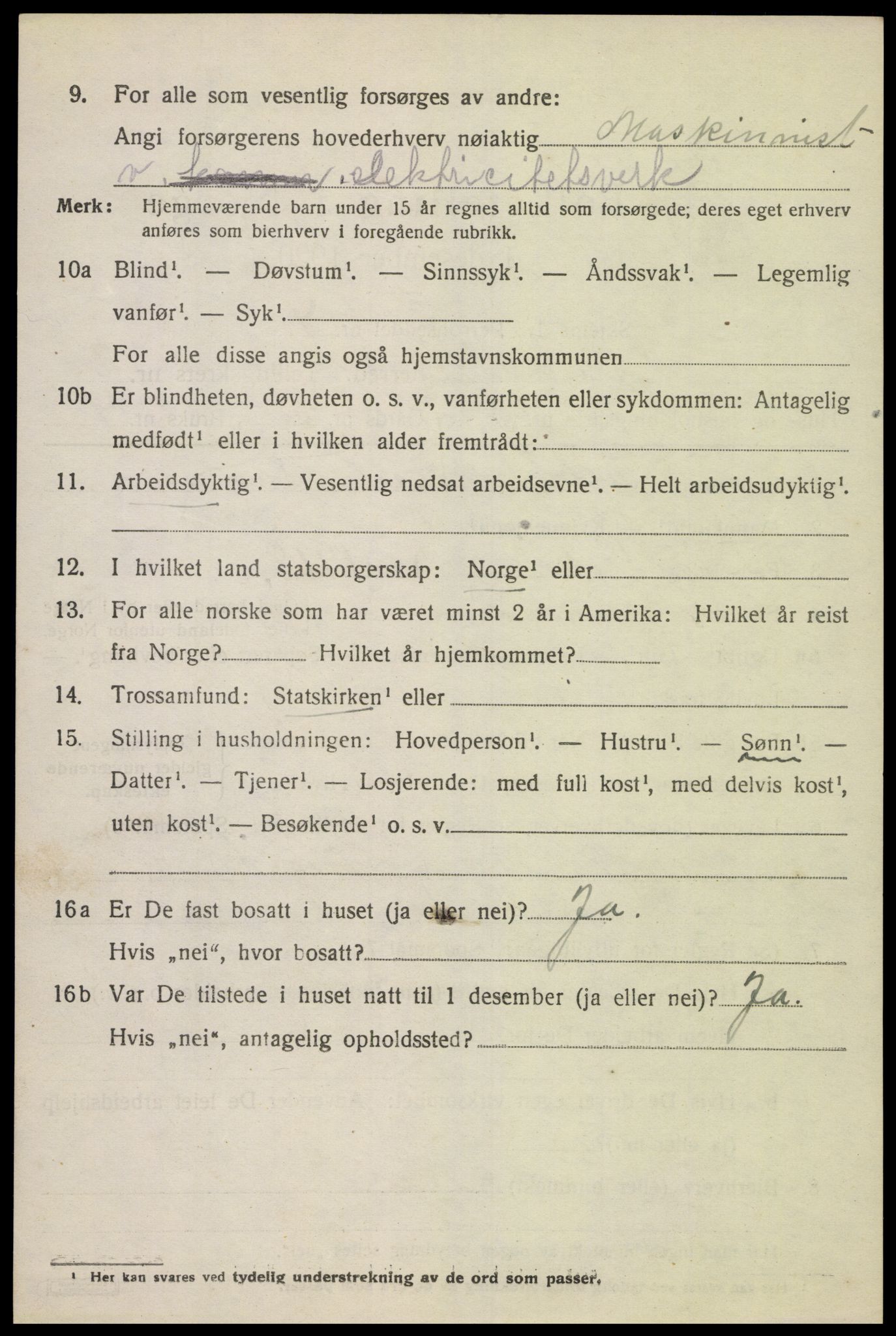 SAK, 1920 census for Grindheim, 1920, p. 584