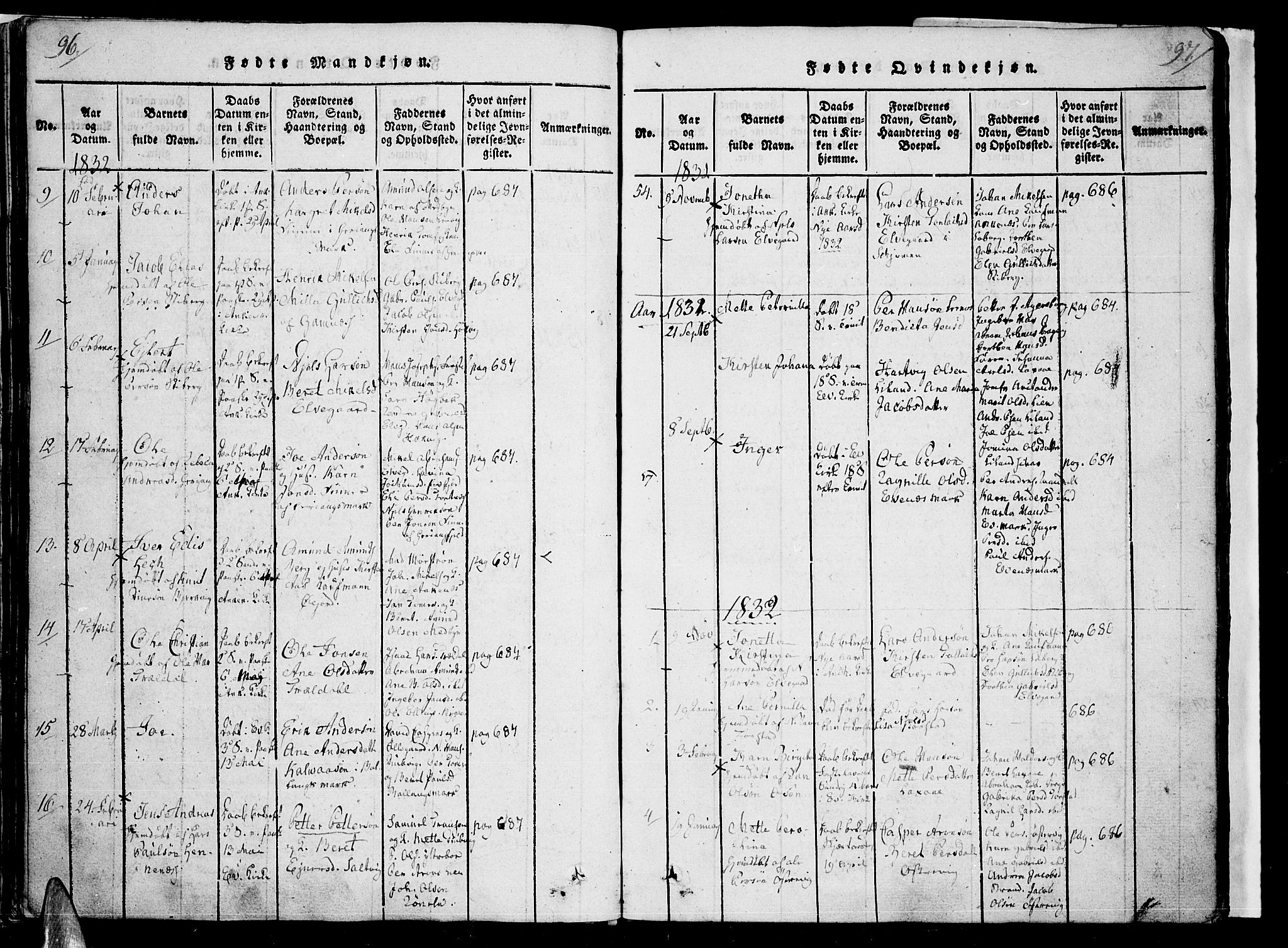 Ministerialprotokoller, klokkerbøker og fødselsregistre - Nordland, AV/SAT-A-1459/863/L0894: Parish register (official) no. 863A06, 1821-1851, p. 96-97