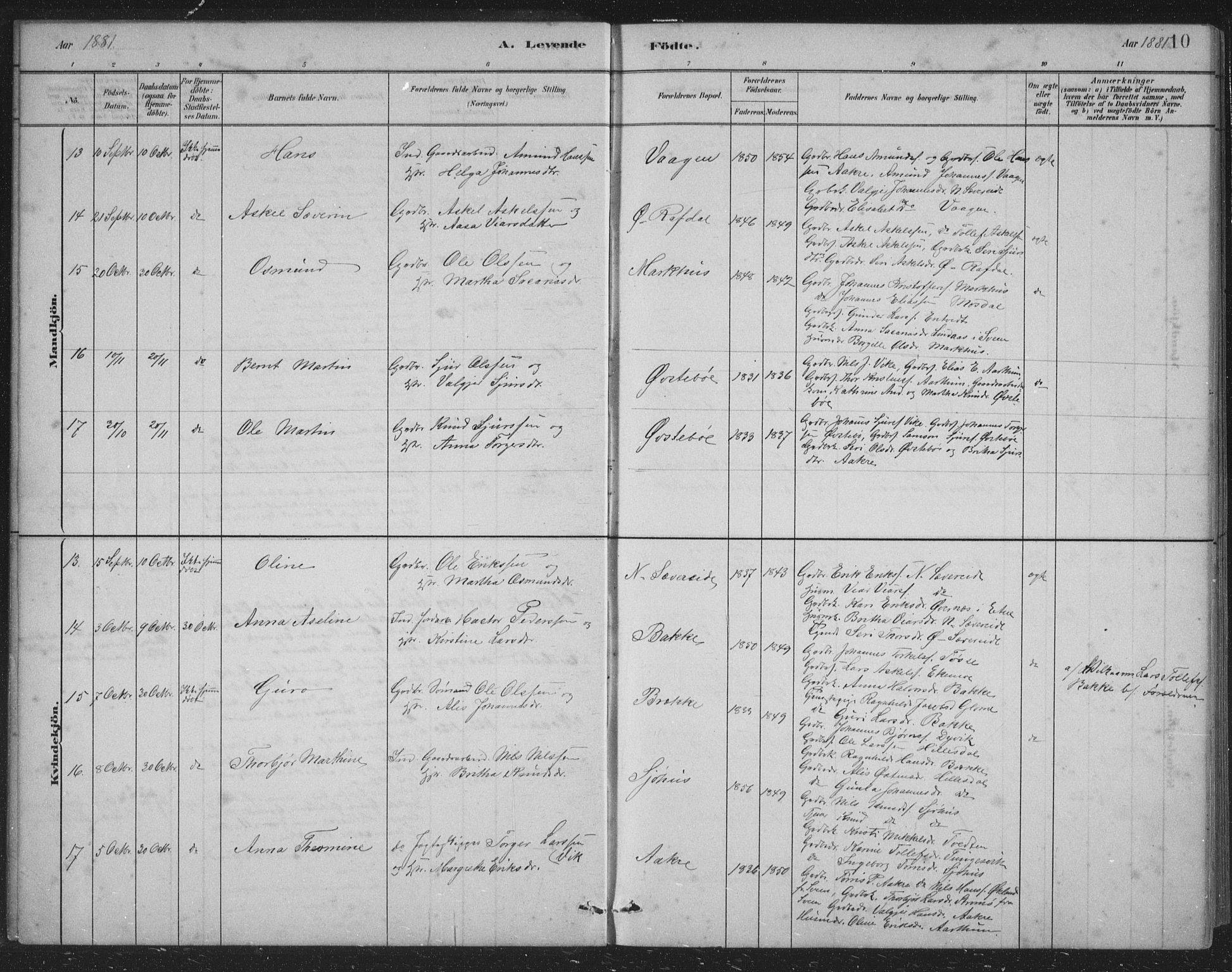 Skånevik sokneprestembete, SAB/A-77801/H/Hab: Parish register (copy) no. B 2, 1881-1920, p. 10