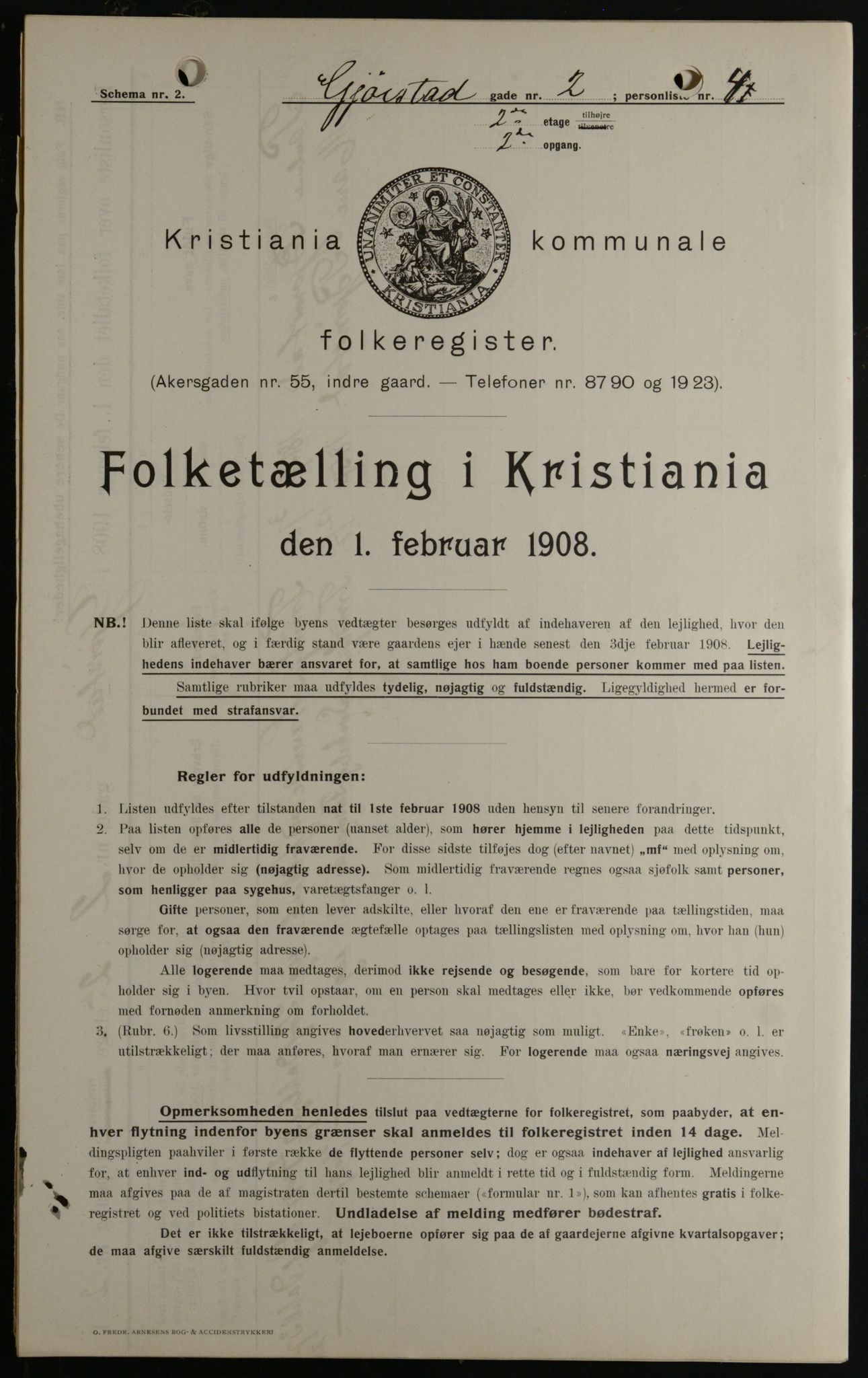 OBA, Municipal Census 1908 for Kristiania, 1908, p. 26369