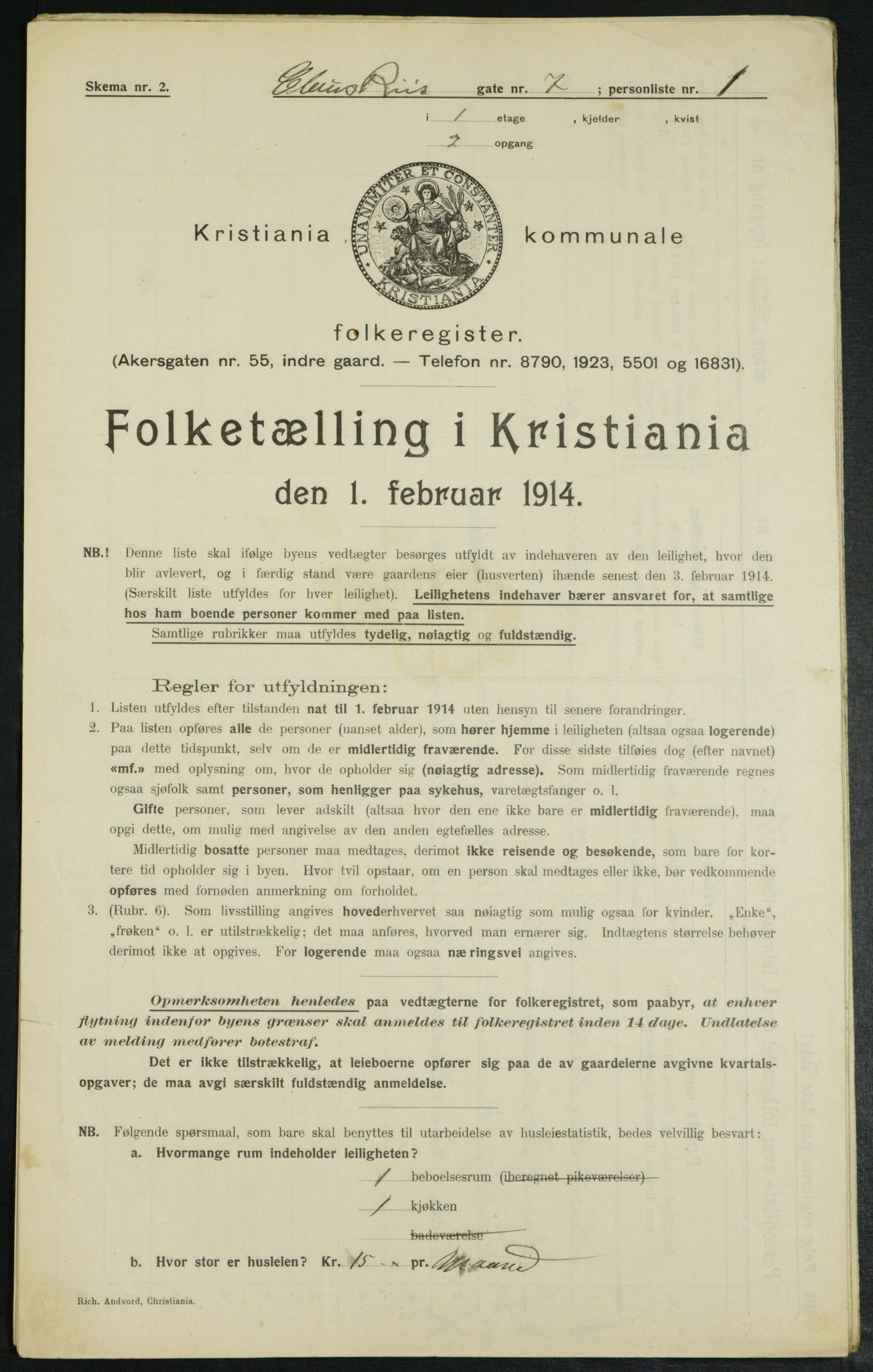 OBA, Municipal Census 1914 for Kristiania, 1914, p. 12871